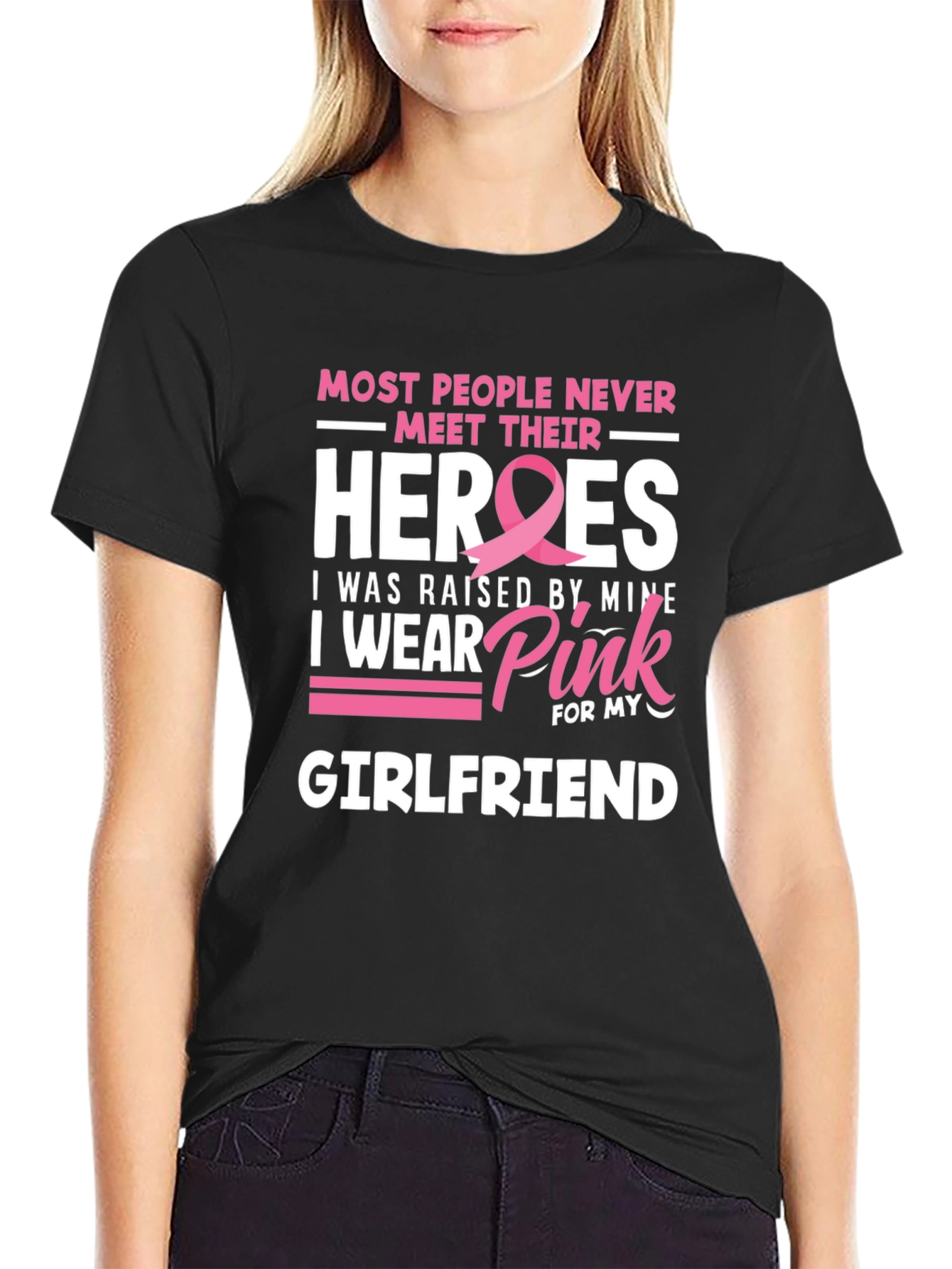Breast Cancer Awareness Girlfriend T-Shirt