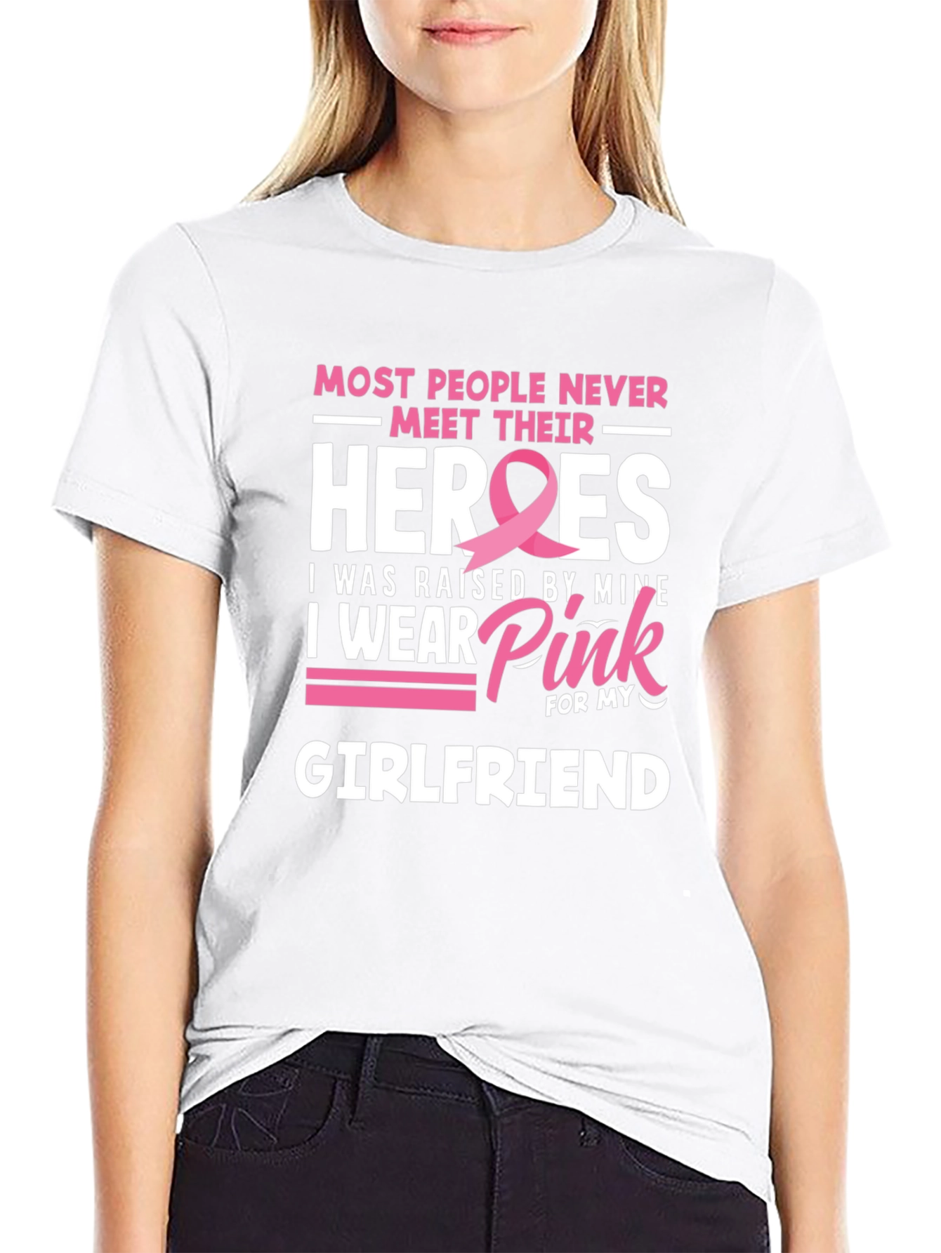 Breast Cancer Awareness Girlfriend T-Shirt