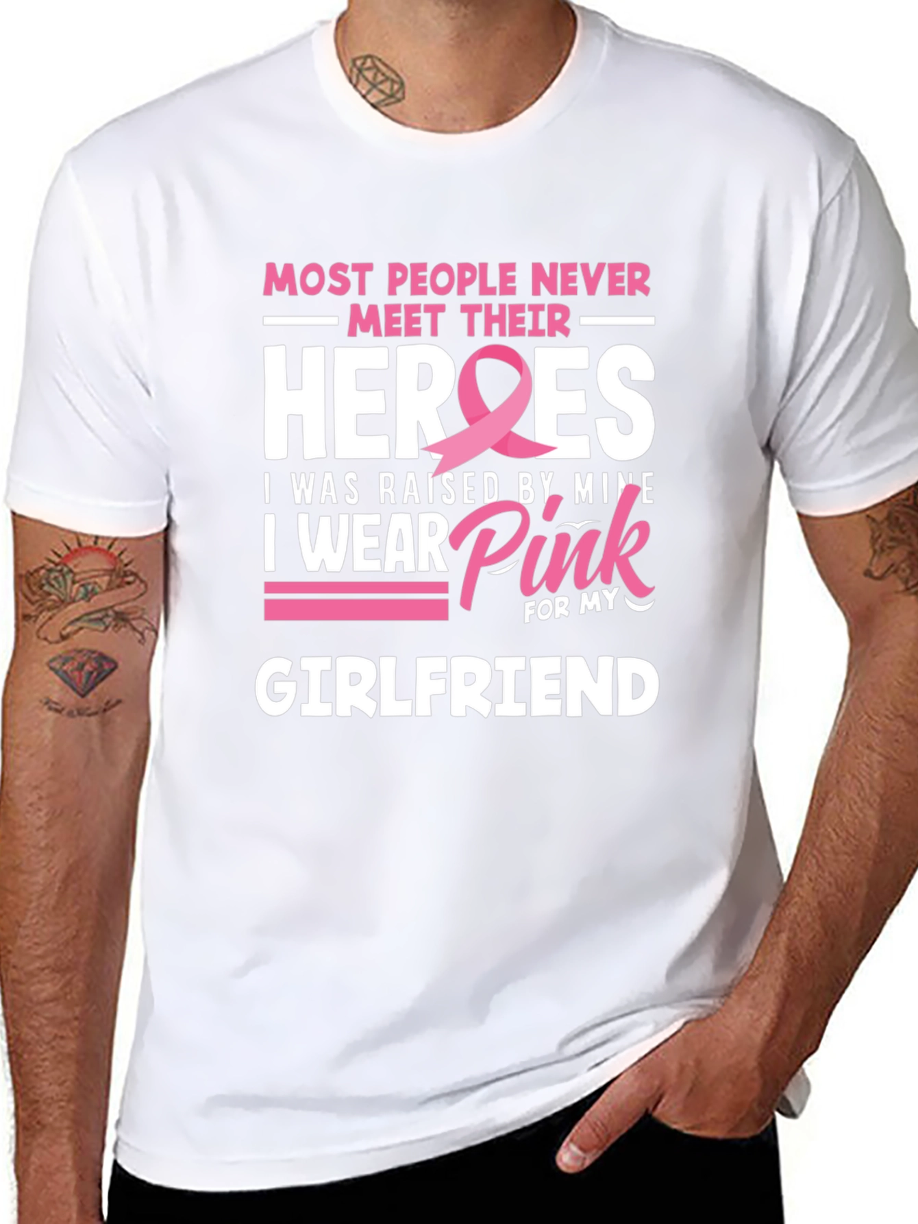 Breast Cancer Awareness Girlfriend T-Shirt