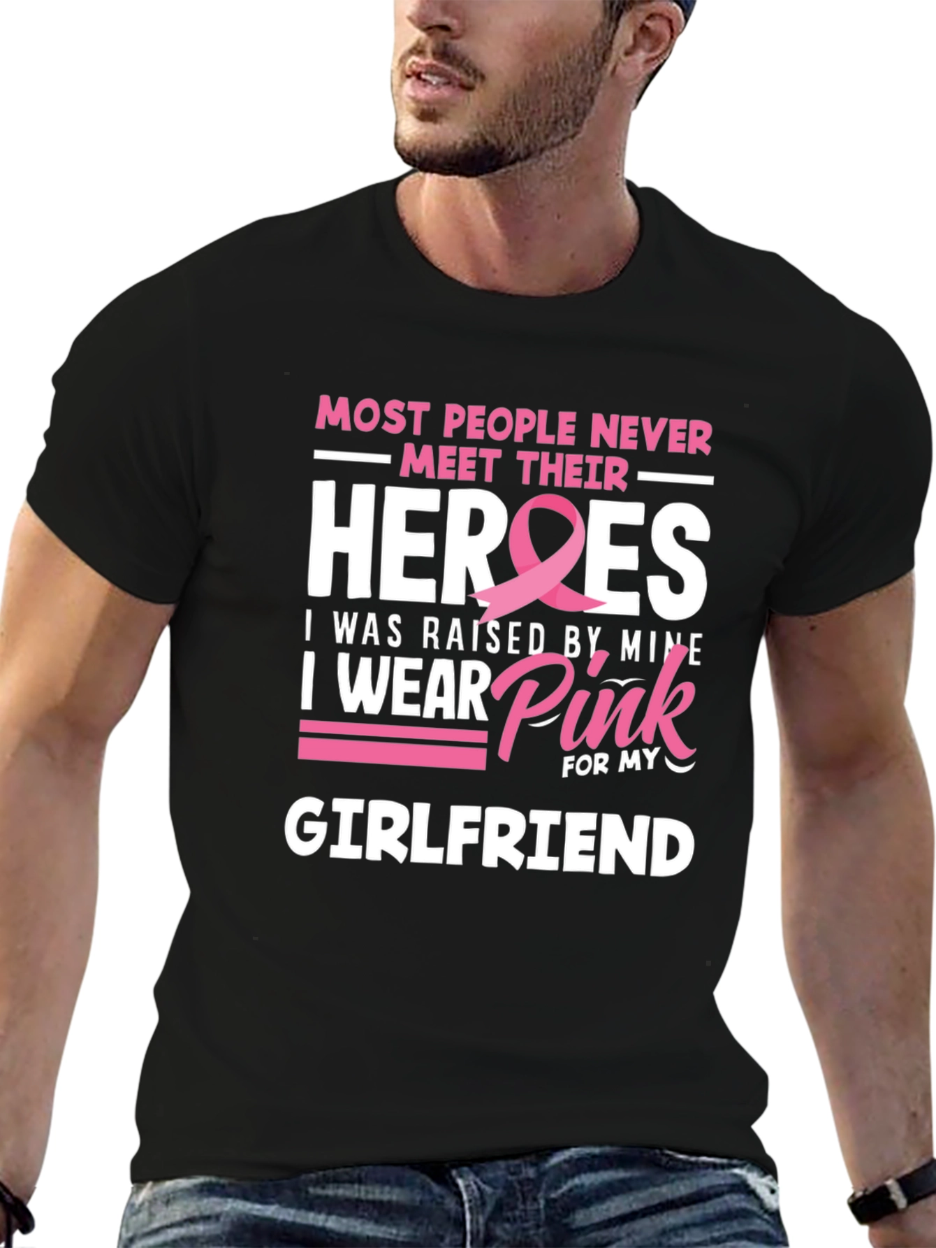 Breast Cancer Awareness Girlfriend T-Shirt