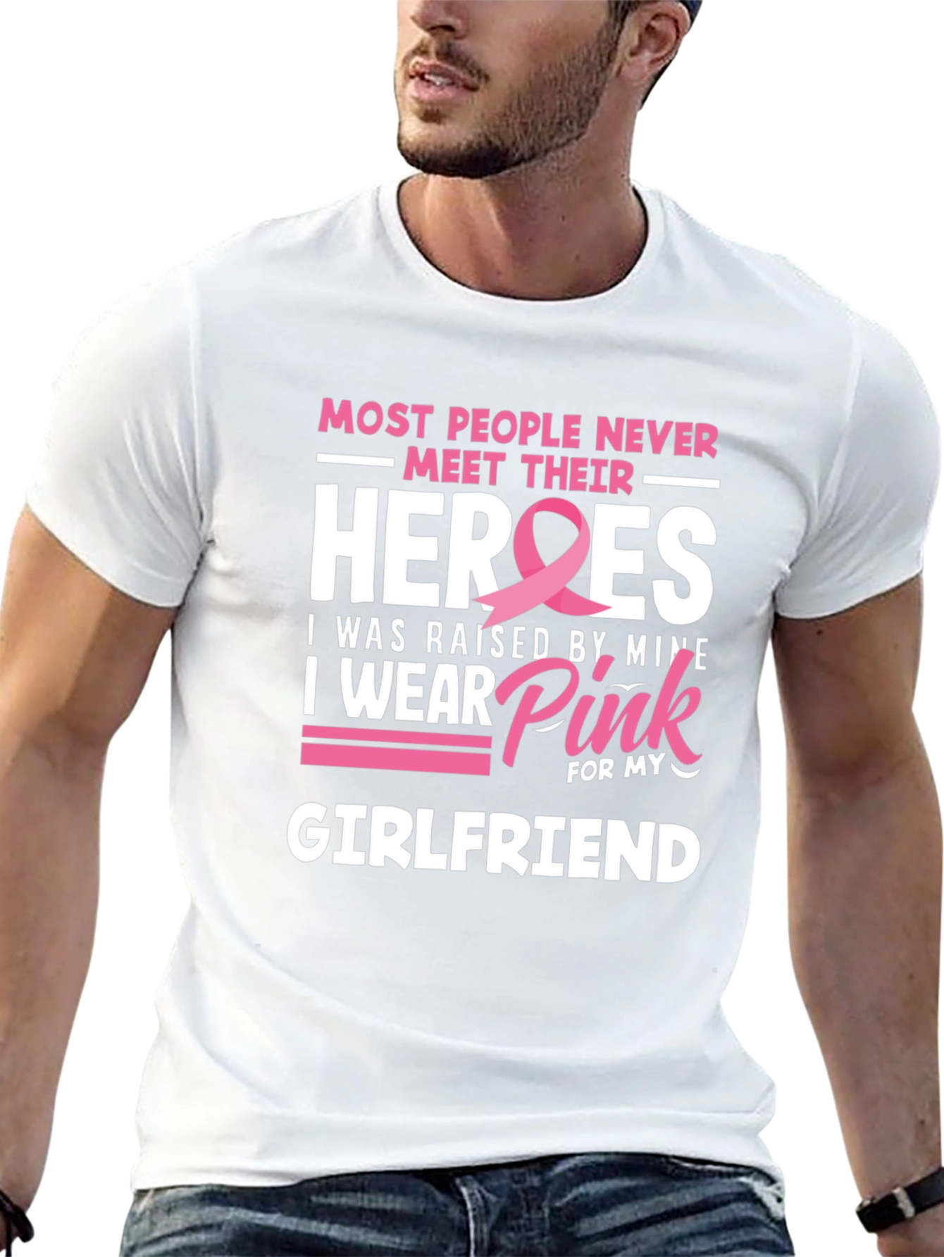 Breast Cancer Awareness Girlfriend T-Shirt