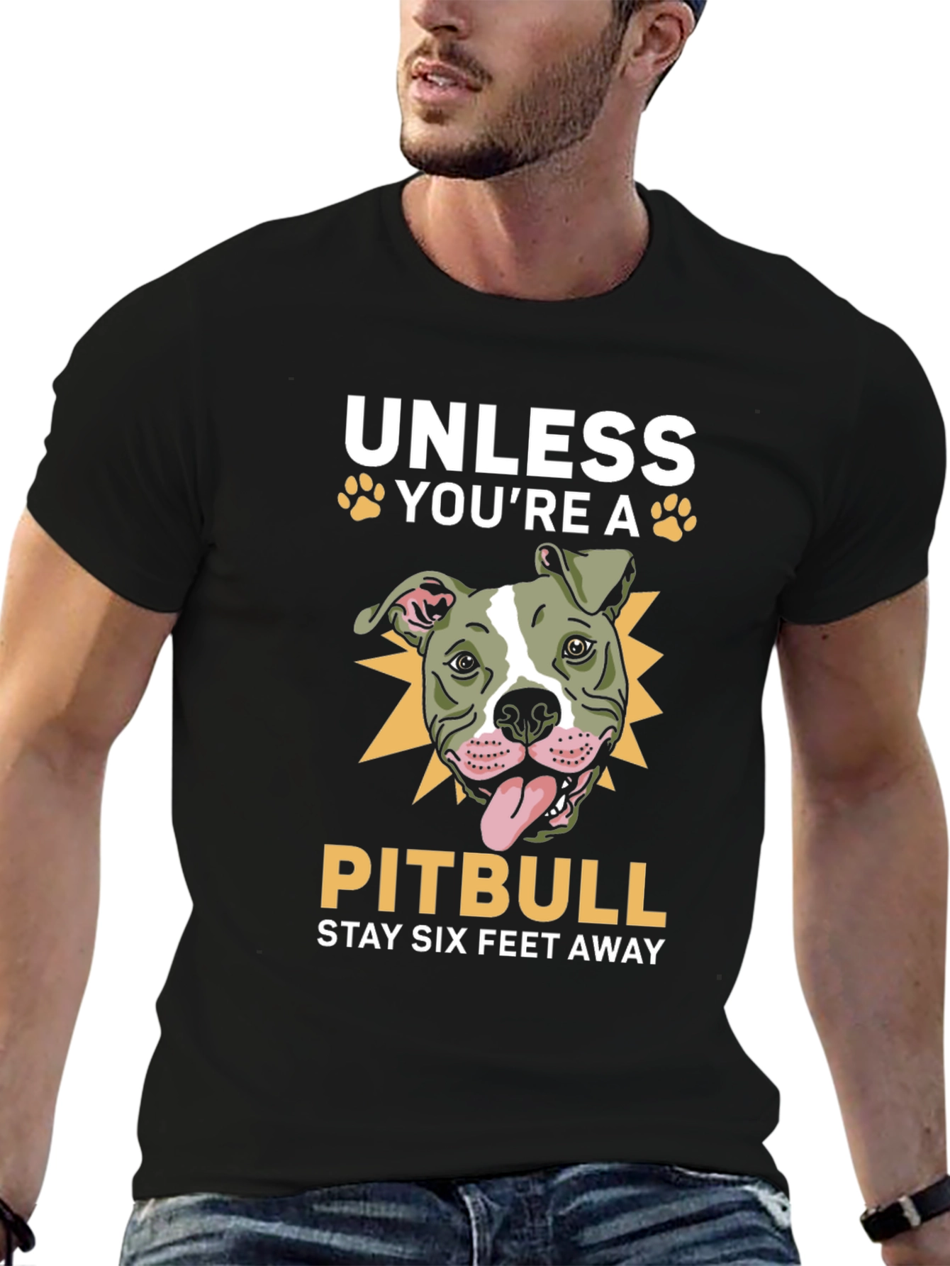 Pitbull Stay Away T-Shirt Funny Dog Lover Tee