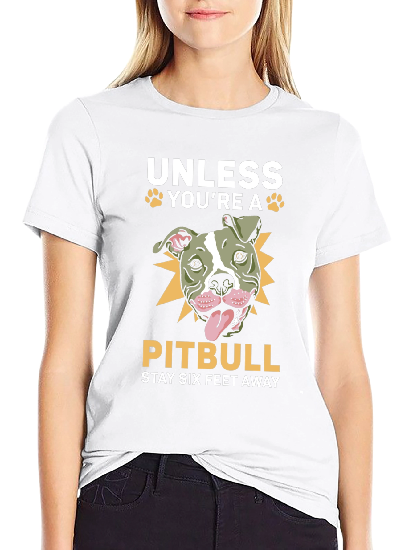 Pitbull Stay Away T-Shirt Funny Dog Lover Tee