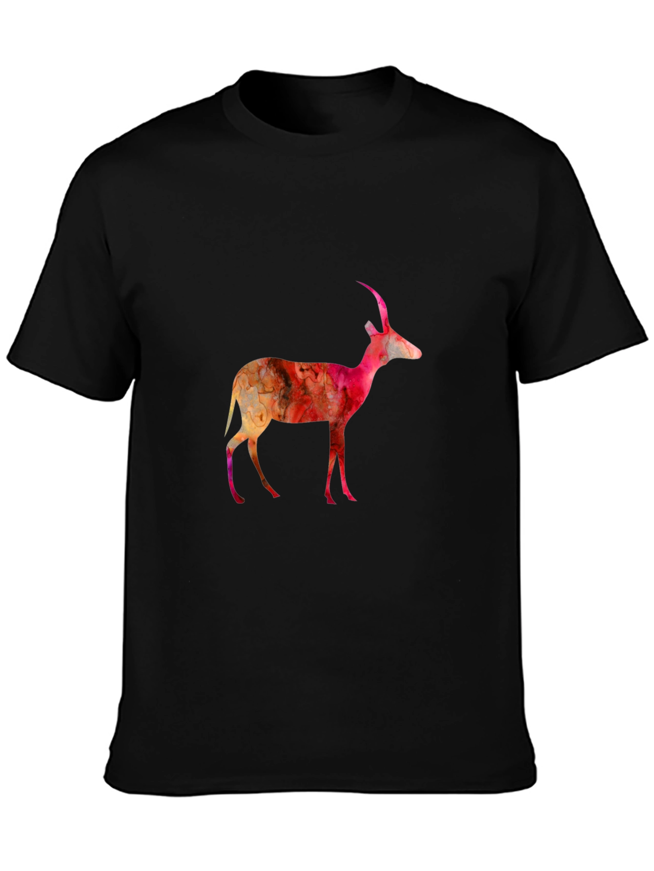 Abstract Antelope Graphic Tee - Black