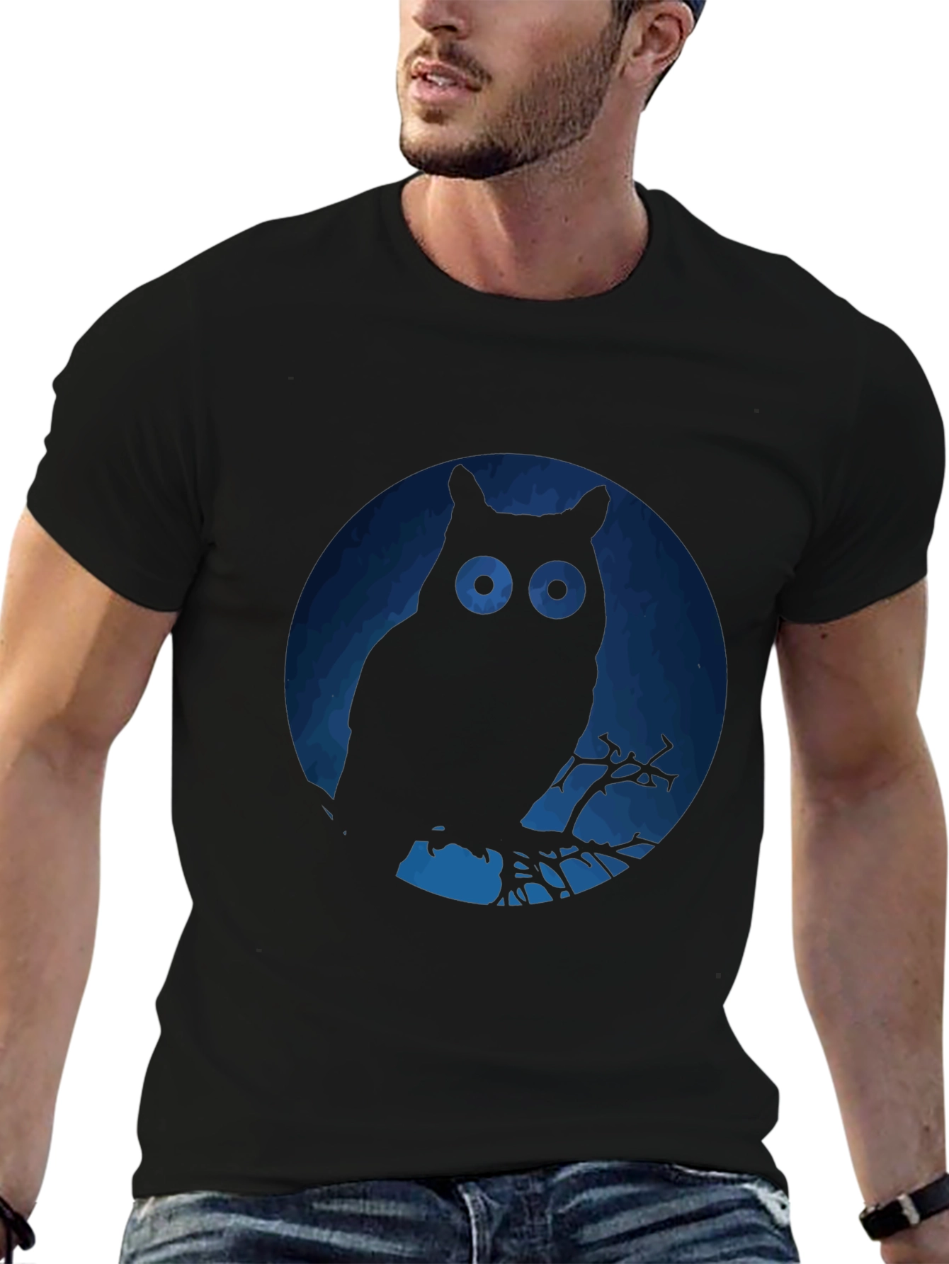 Owl Silhouette Graphic T-Shirt