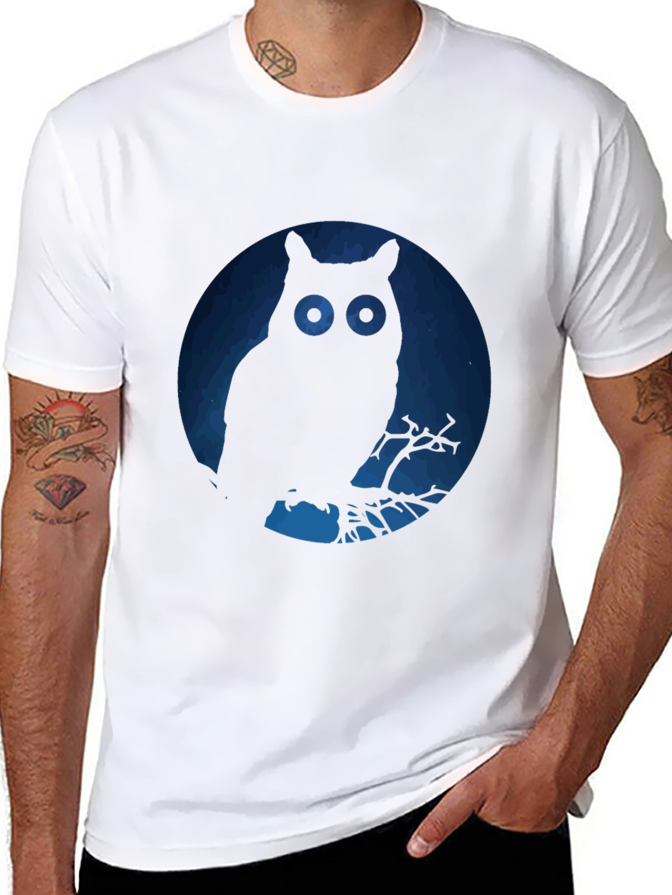 Owl Silhouette Graphic T-Shirt