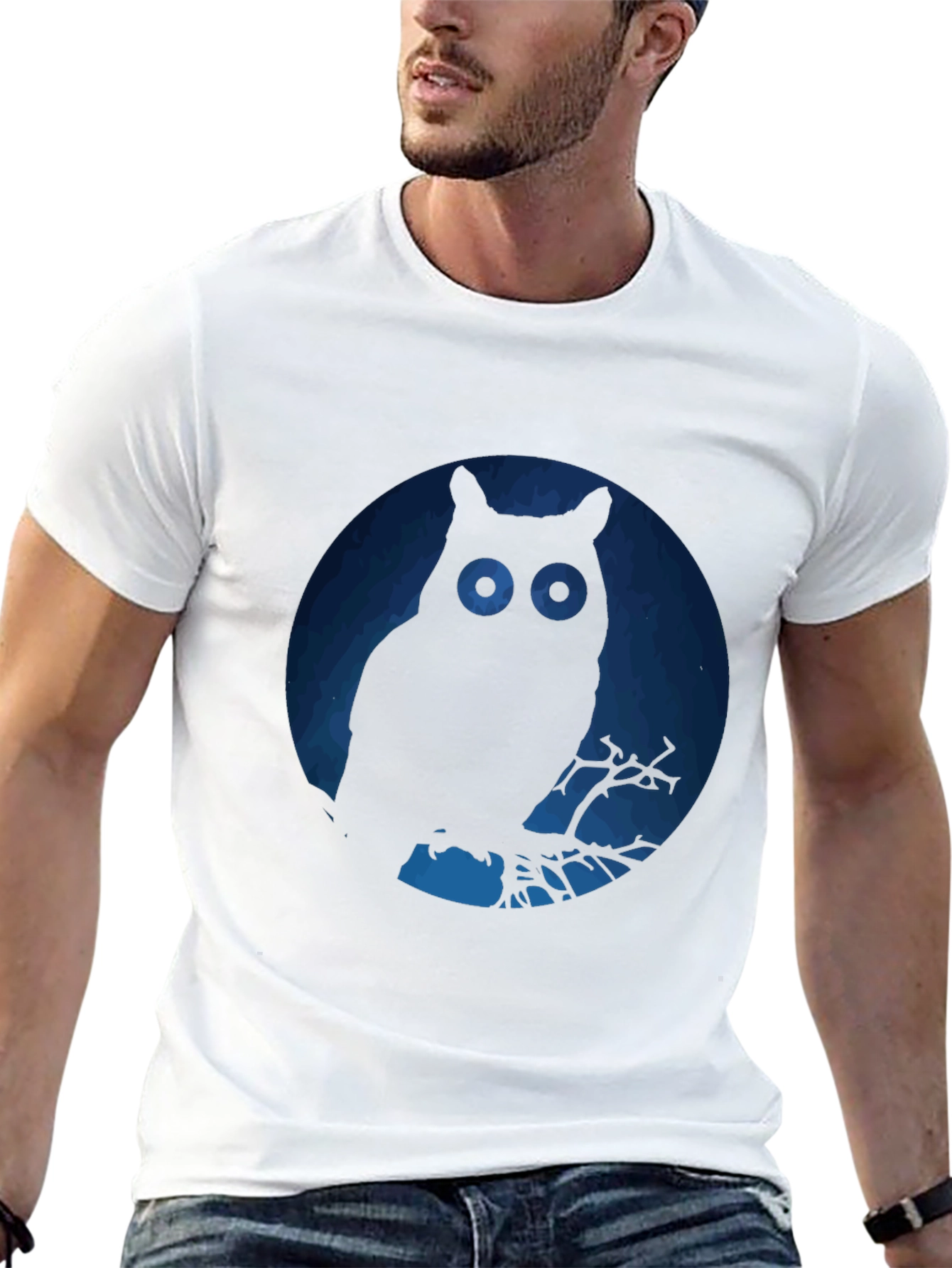 Owl Silhouette Graphic T-Shirt