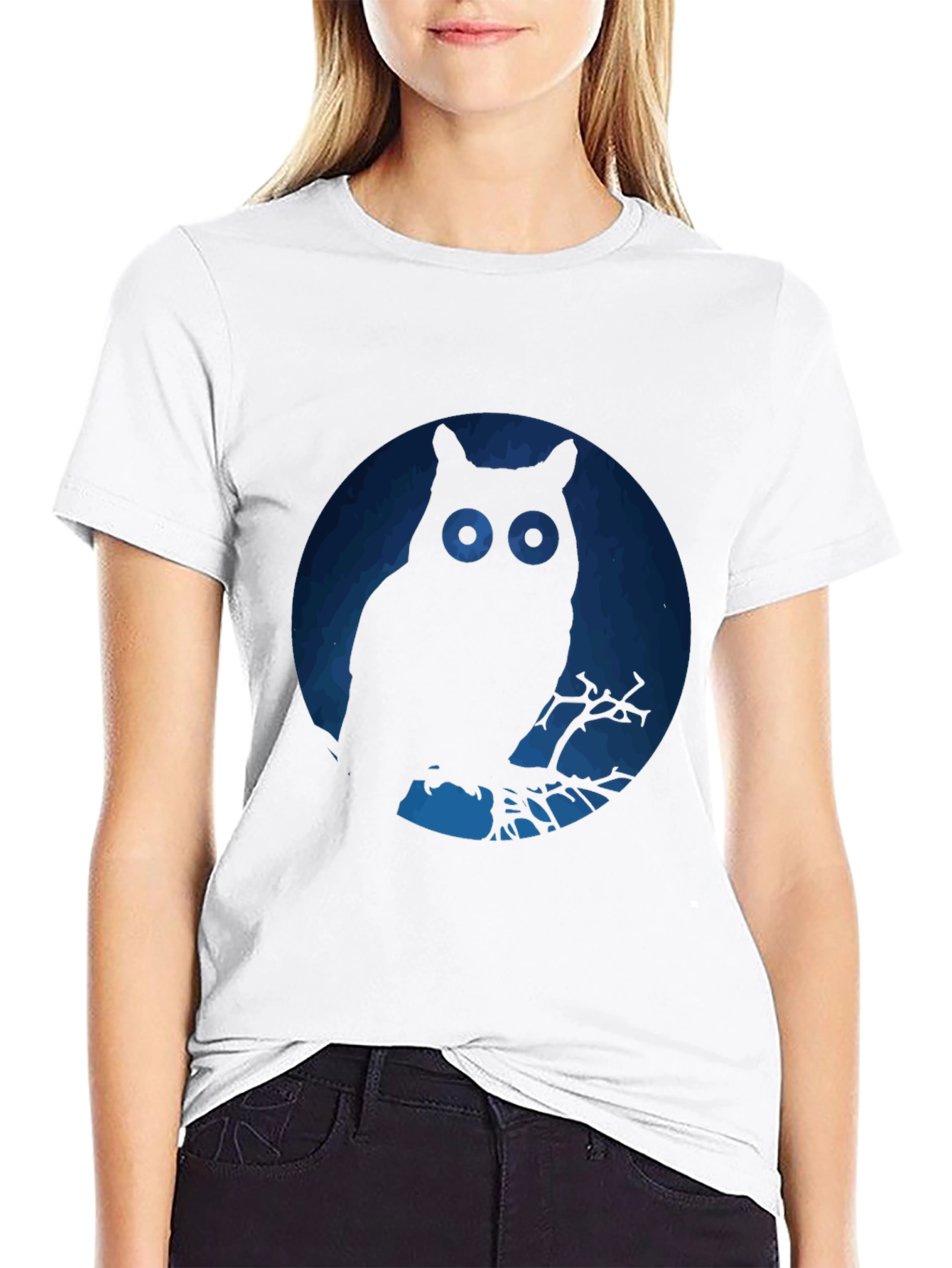 Owl Silhouette Graphic T-Shirt
