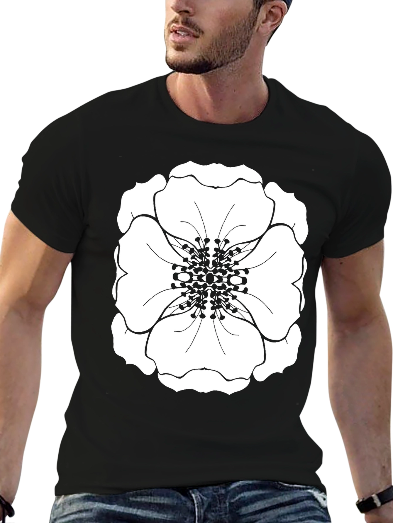 Floral Graphic Tee - Black