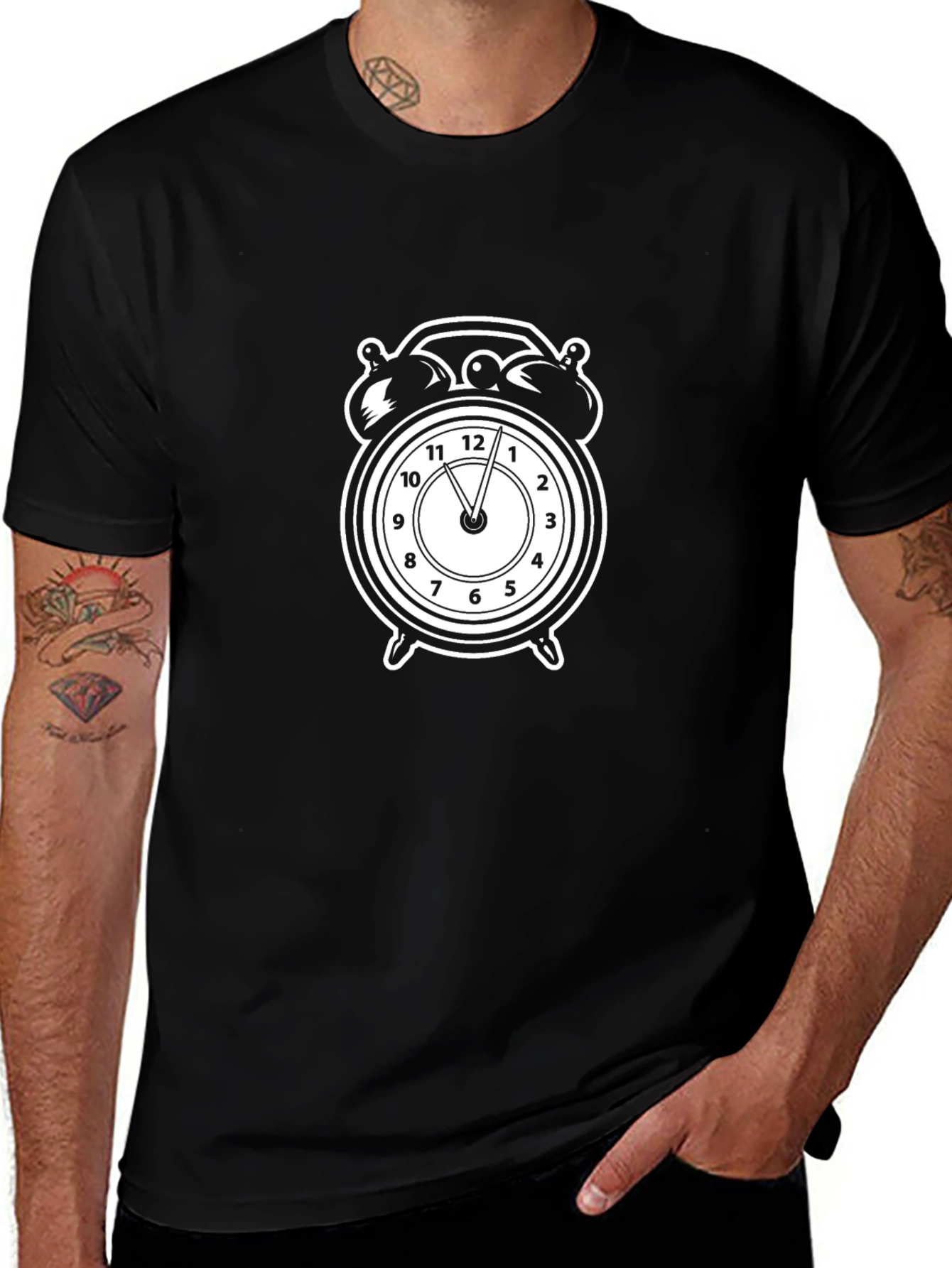 Alarm Clock Graphic Tee - Black T-Shirt