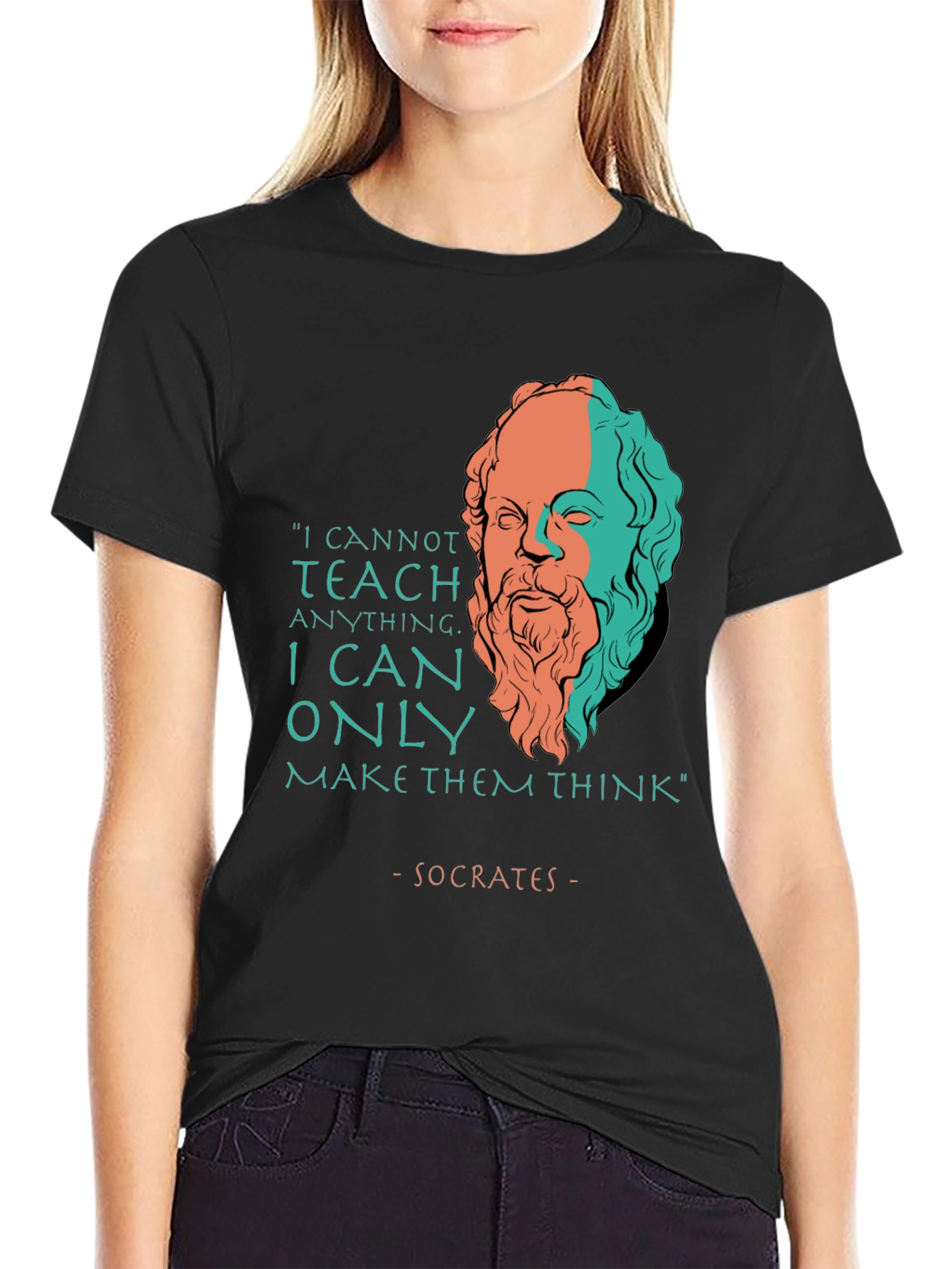 Socrates Quote T-Shirt - Teach Think Philosophy Tee