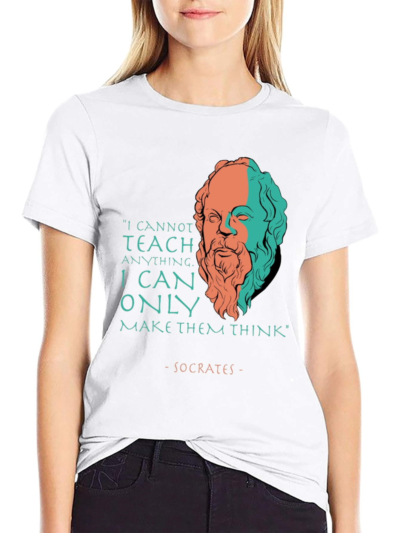Socrates Quote T-Shirt - Teach Think Philosophy Tee