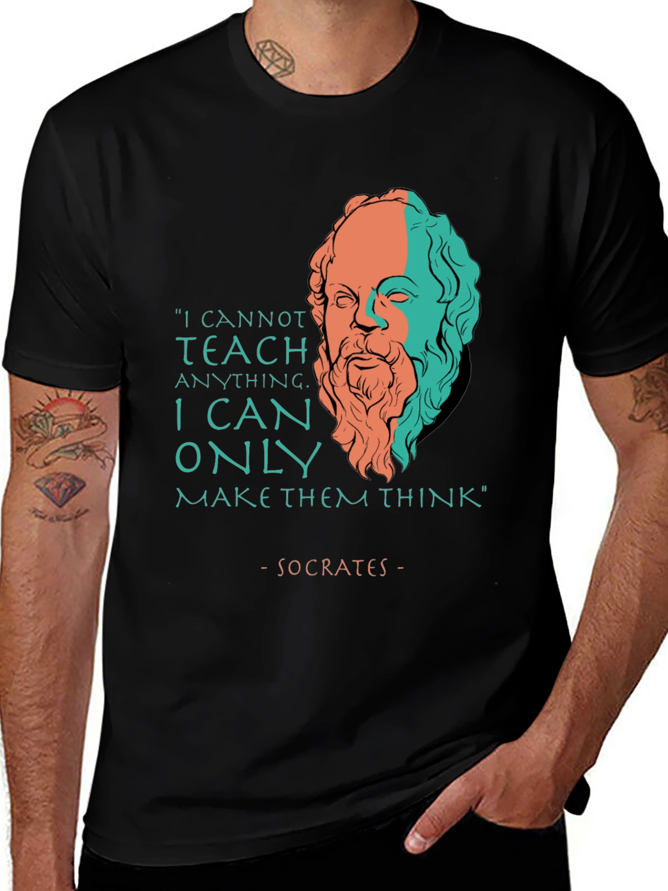 Socrates Quote T-Shirt - Teach Think Philosophy Tee