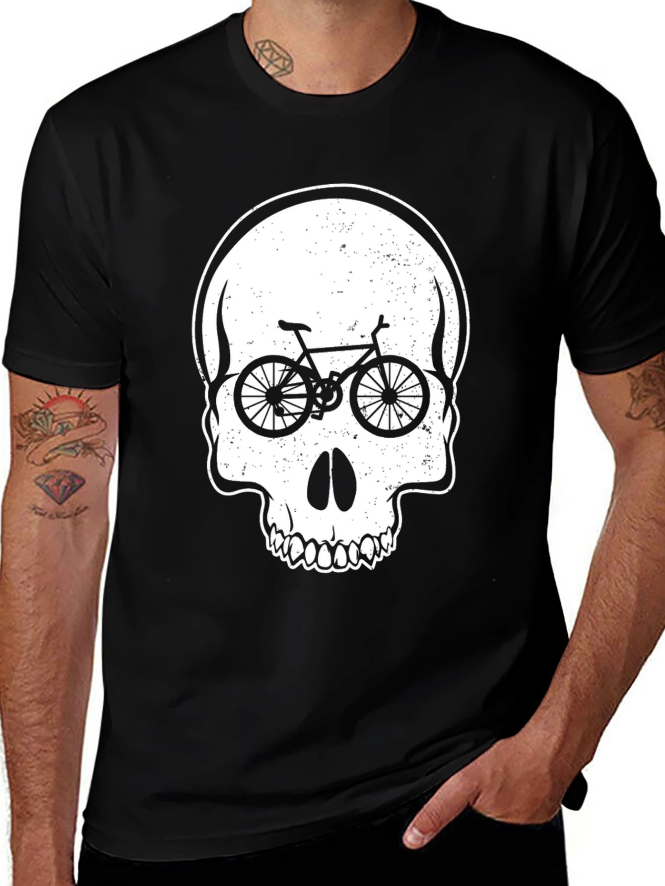 Skull Bike Graphic Tee - Cycling Lovers Shirt