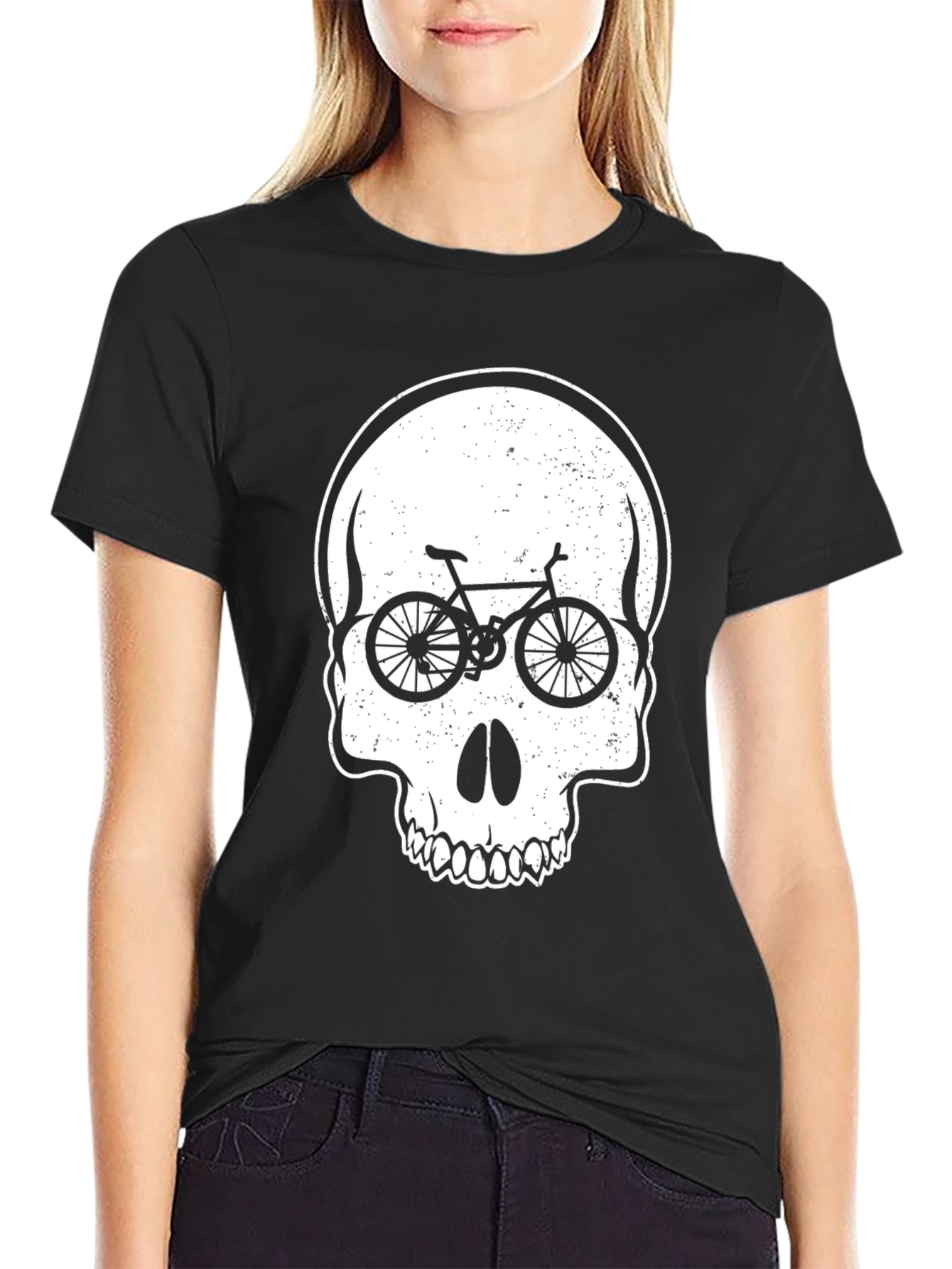 Skull Bike Graphic Tee - Cycling Lovers Shirt