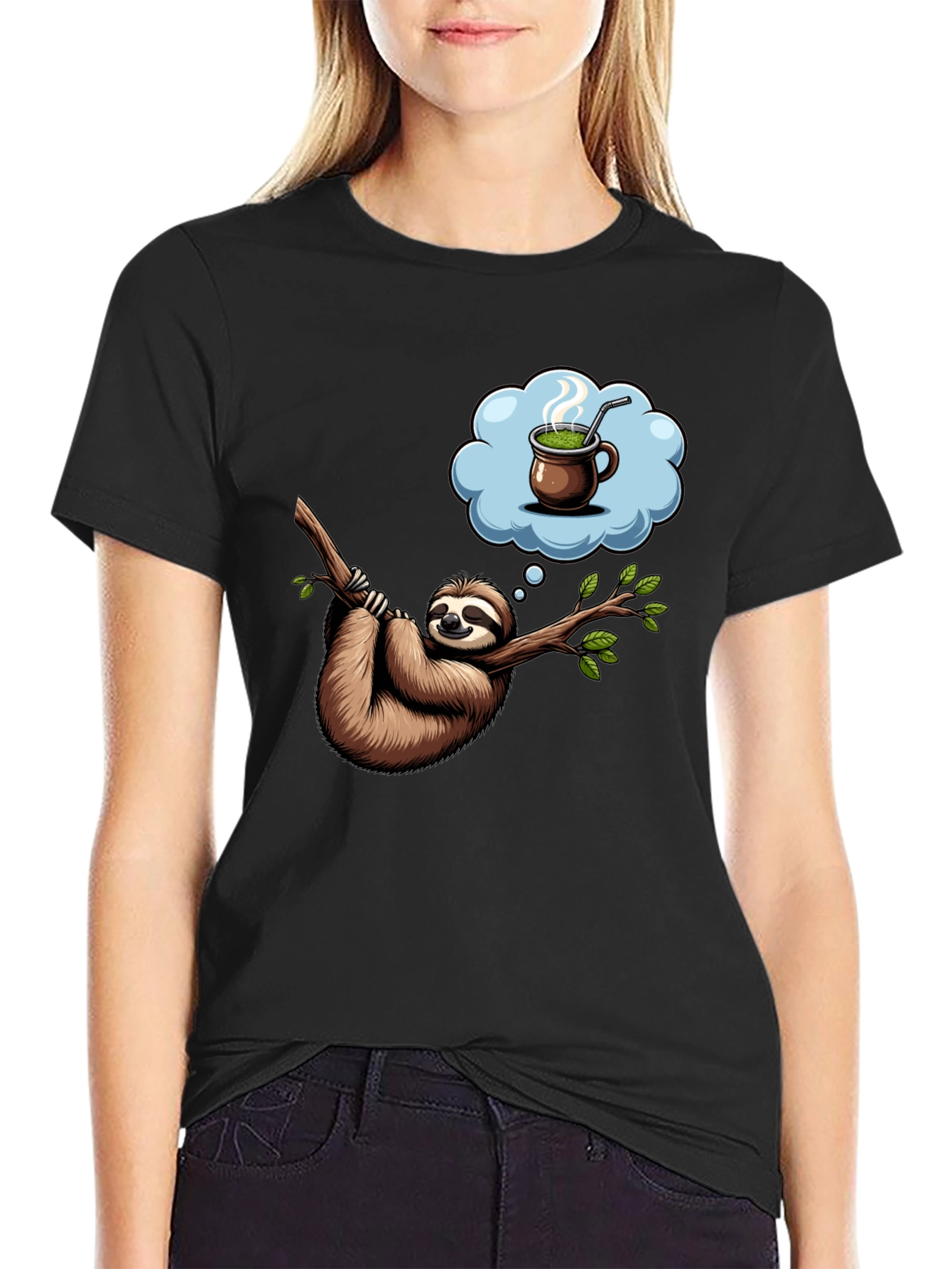 Sloth Tea Time T-Shirt - Relaxed Fit Unique Design