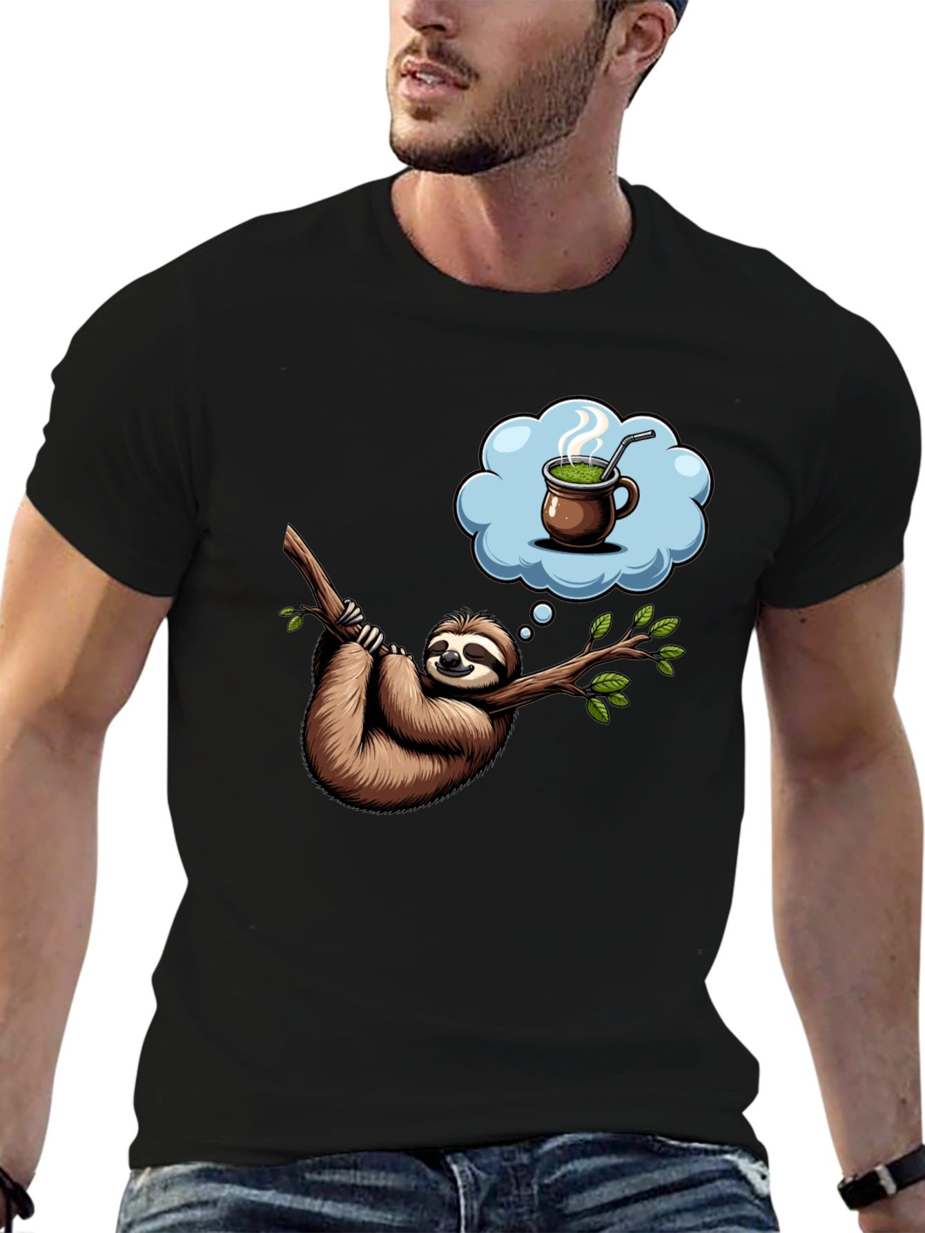 Sloth Tea Time T-Shirt - Relaxed Fit Unique Design
