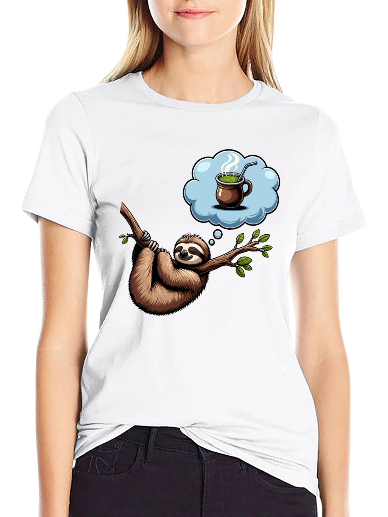 Sloth Tea Time T-Shirt - Relaxed Fit Unique Design