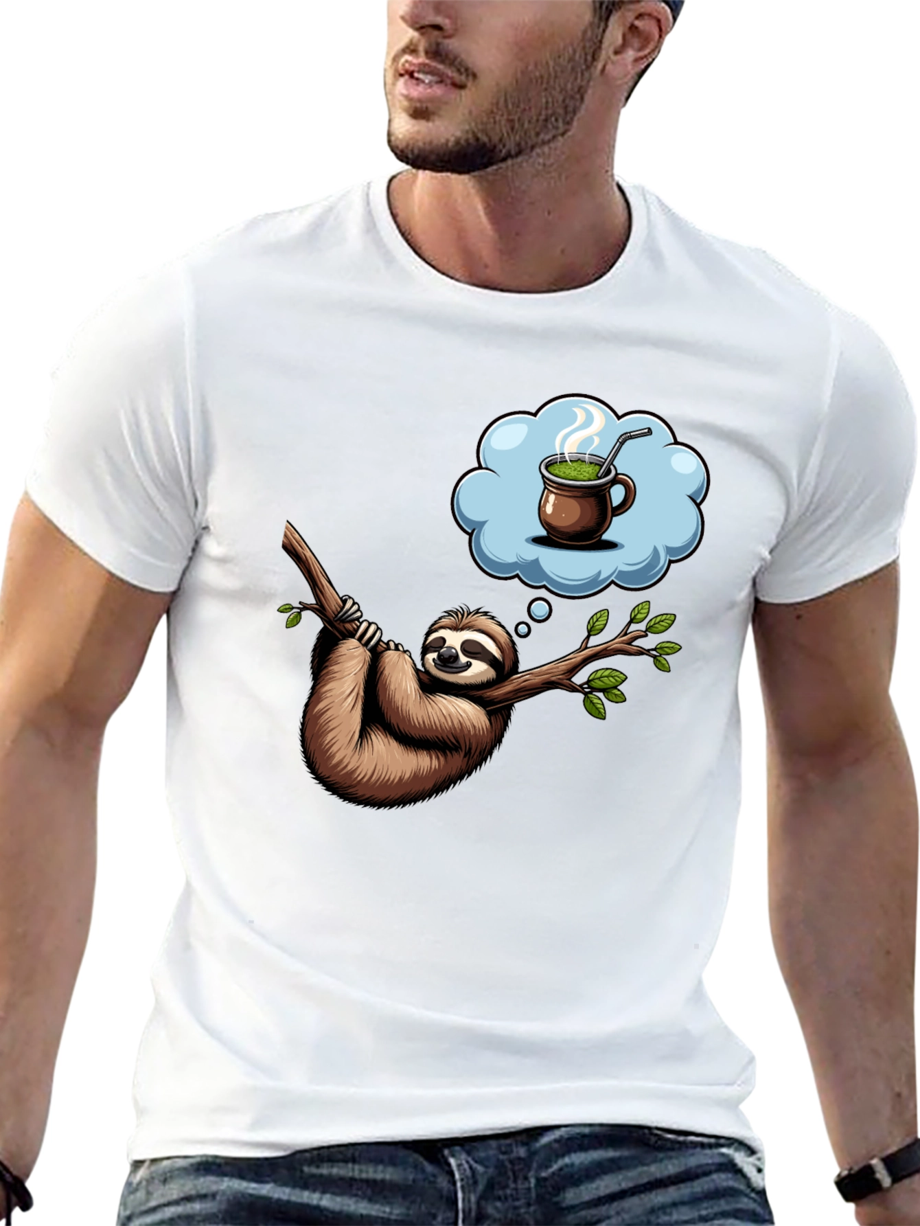 Sloth Tea Time T-Shirt - Relaxed Fit Unique Design