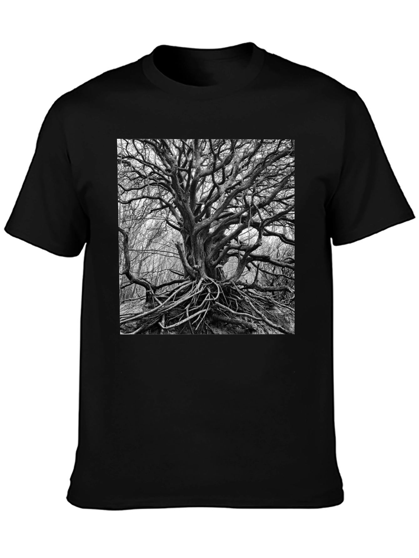 Gnarled Tree Graphic Tee - Unisex Black T-Shirt