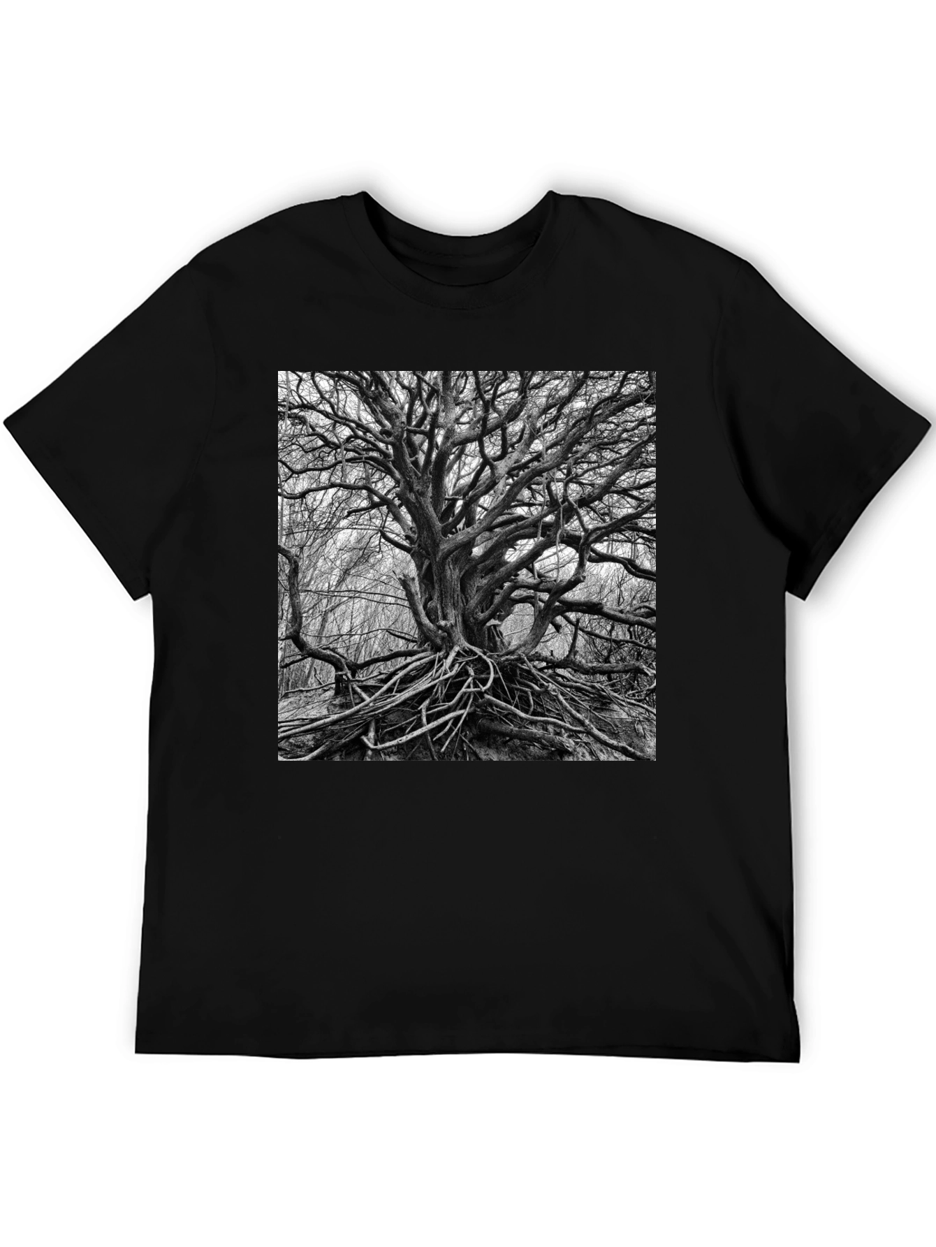 Gnarled Tree Graphic Tee - Unisex Black T-Shirt