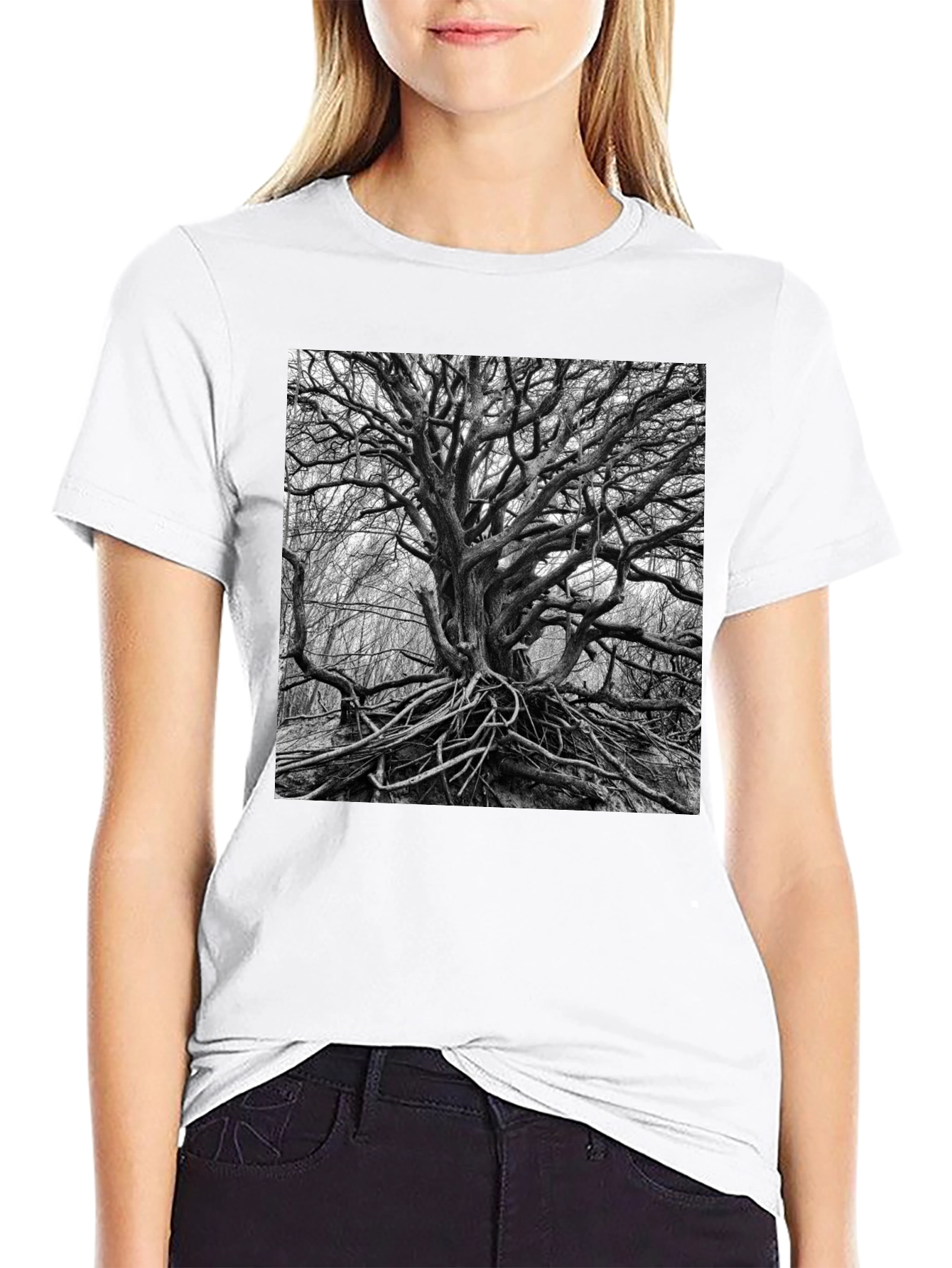 Gnarled Tree Graphic Tee - Unisex Black T-Shirt