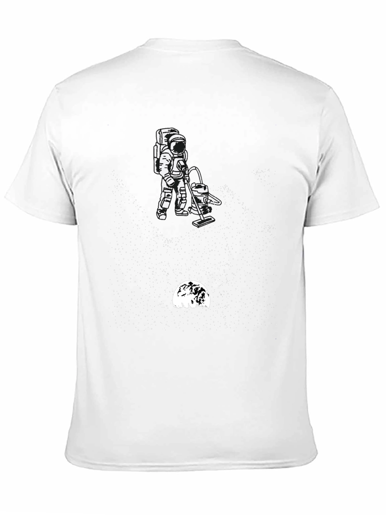 Astronaut Vacuuming Space Black T-Shirt