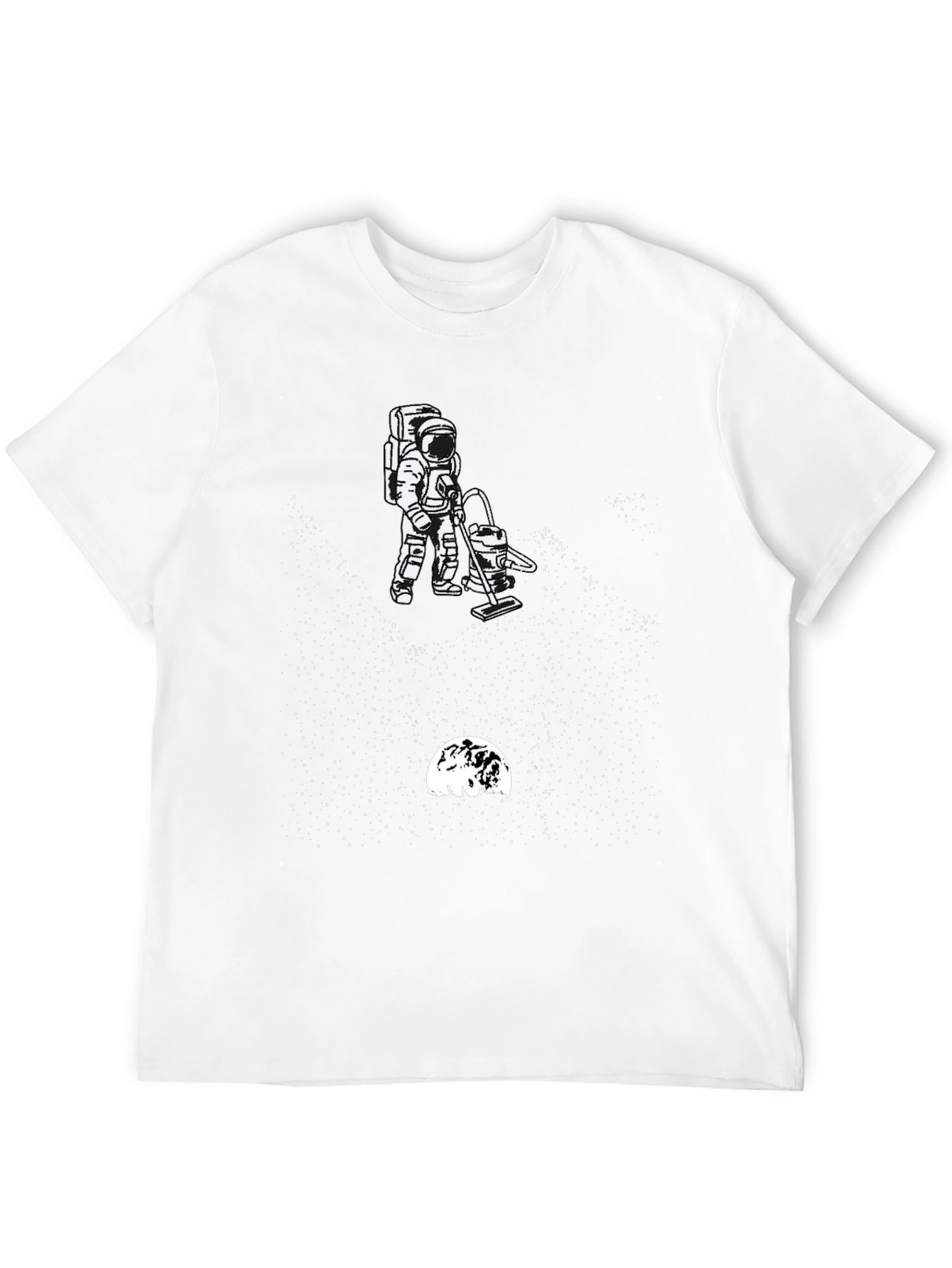 Astronaut Vacuuming Space Black T-Shirt