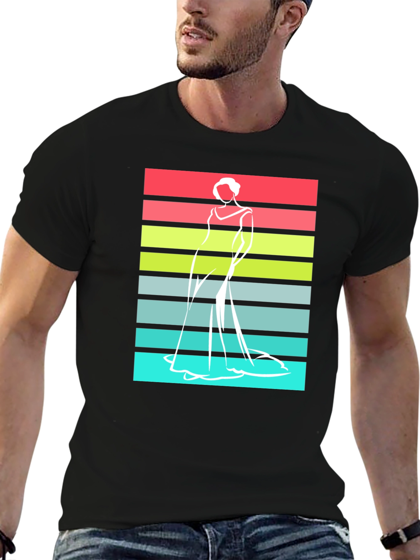 Retro Fashion Model Graphic T-Shirt