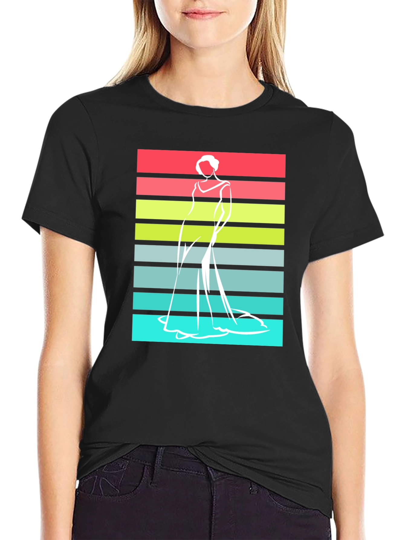 Retro Fashion Model Graphic T-Shirt