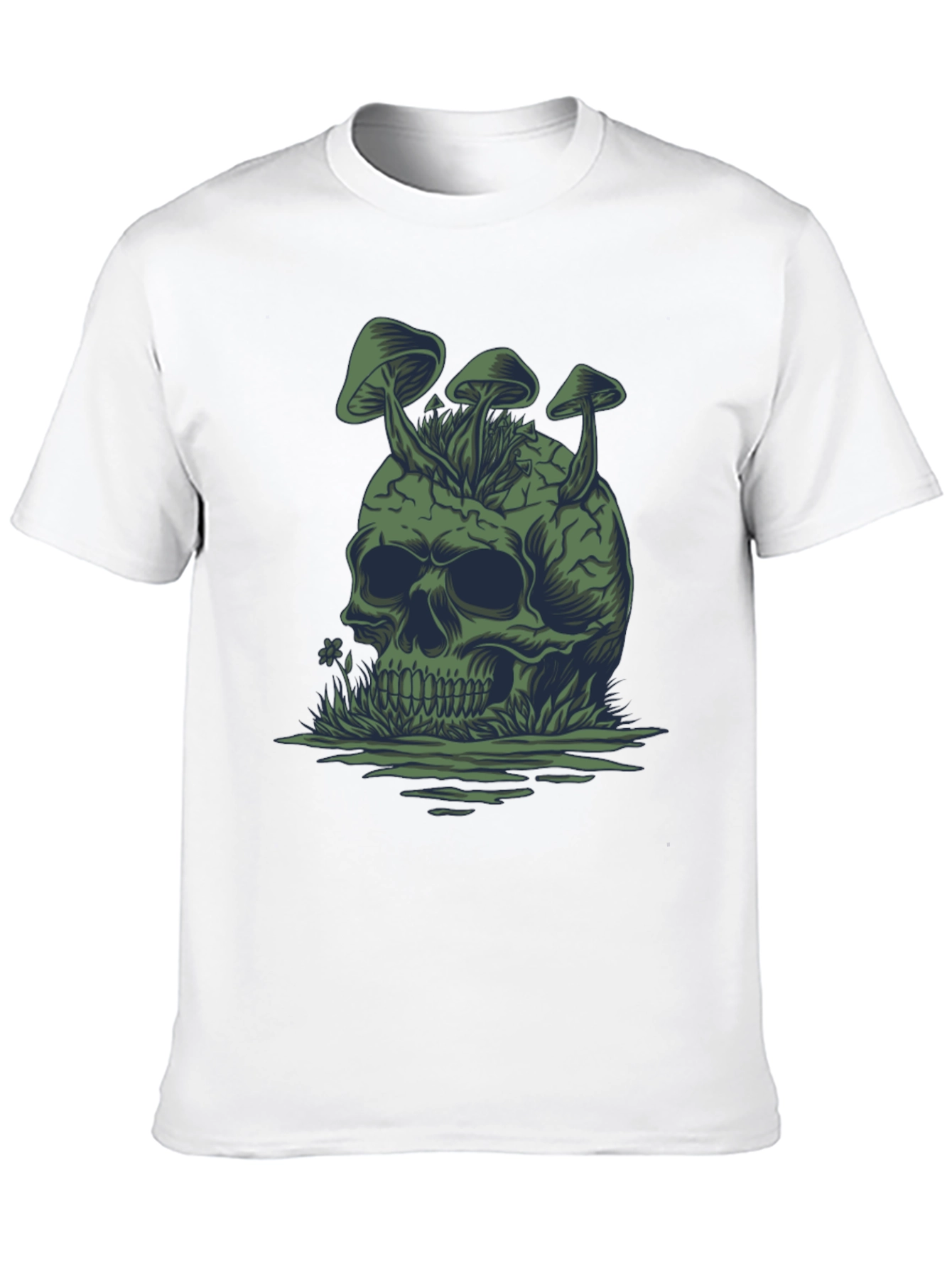Mushroom Skull Graphic Tee - Unique Dark Humor