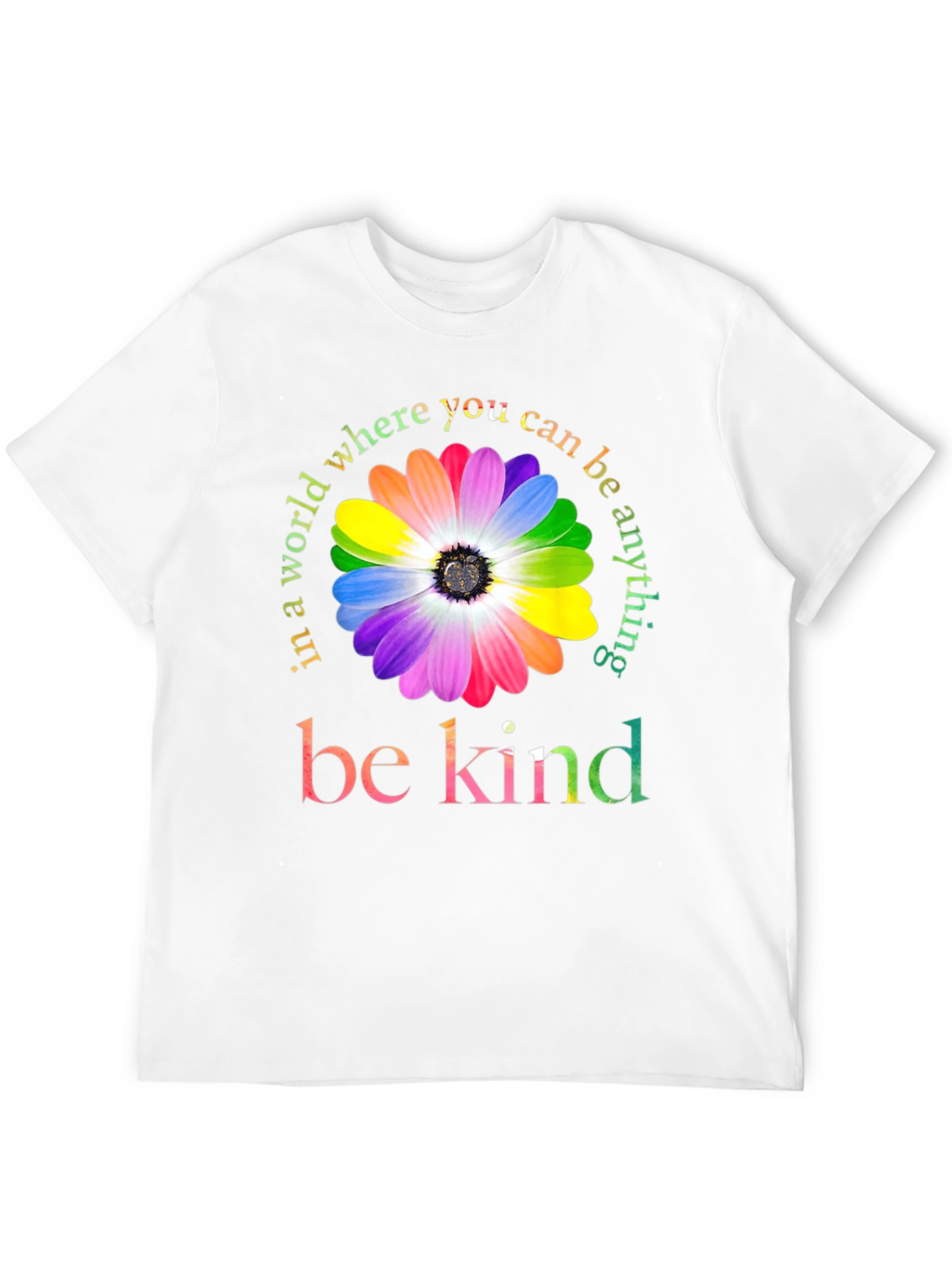 Be Kind Rainbow Flower Graphic Tee