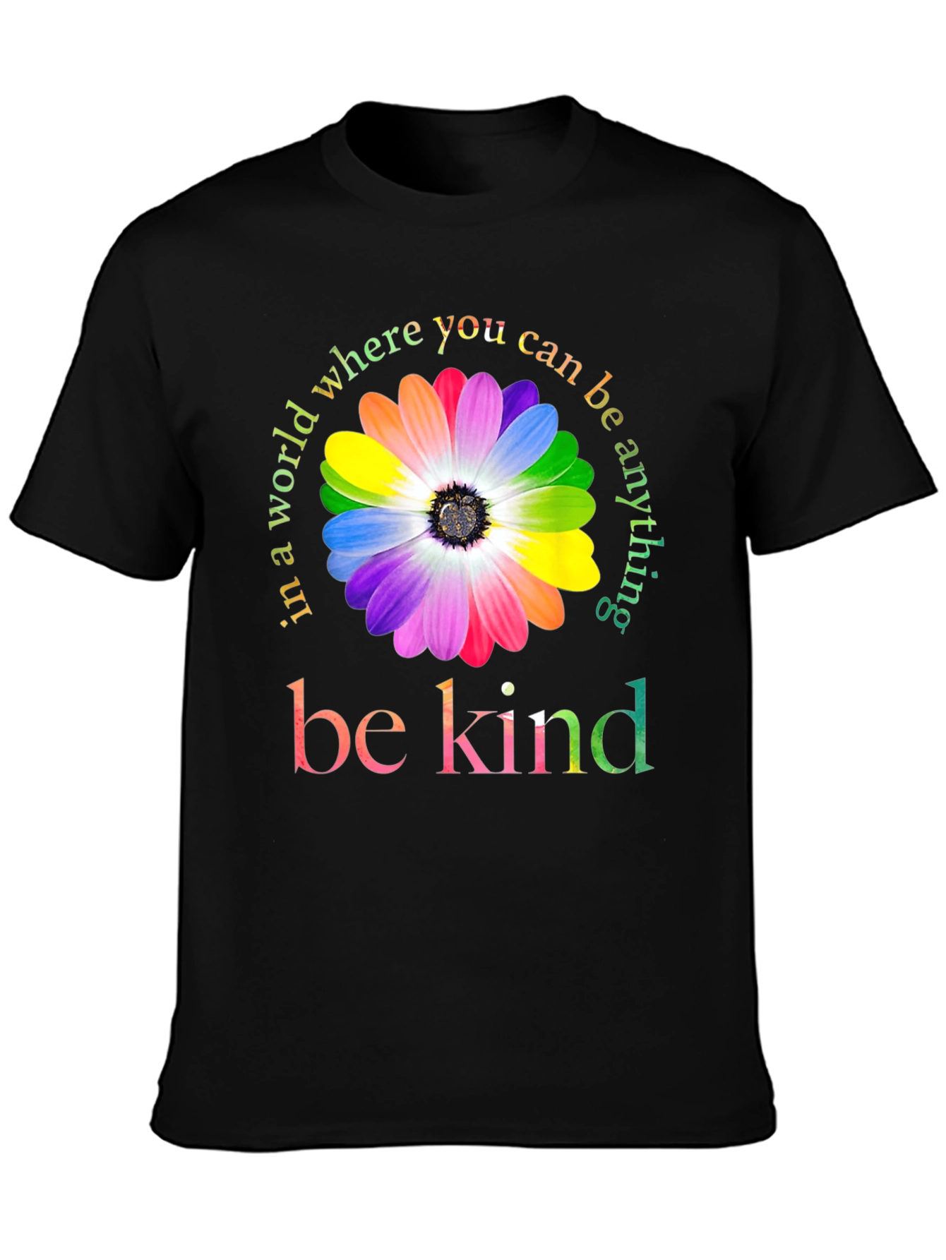 Be Kind Rainbow Flower Graphic Tee