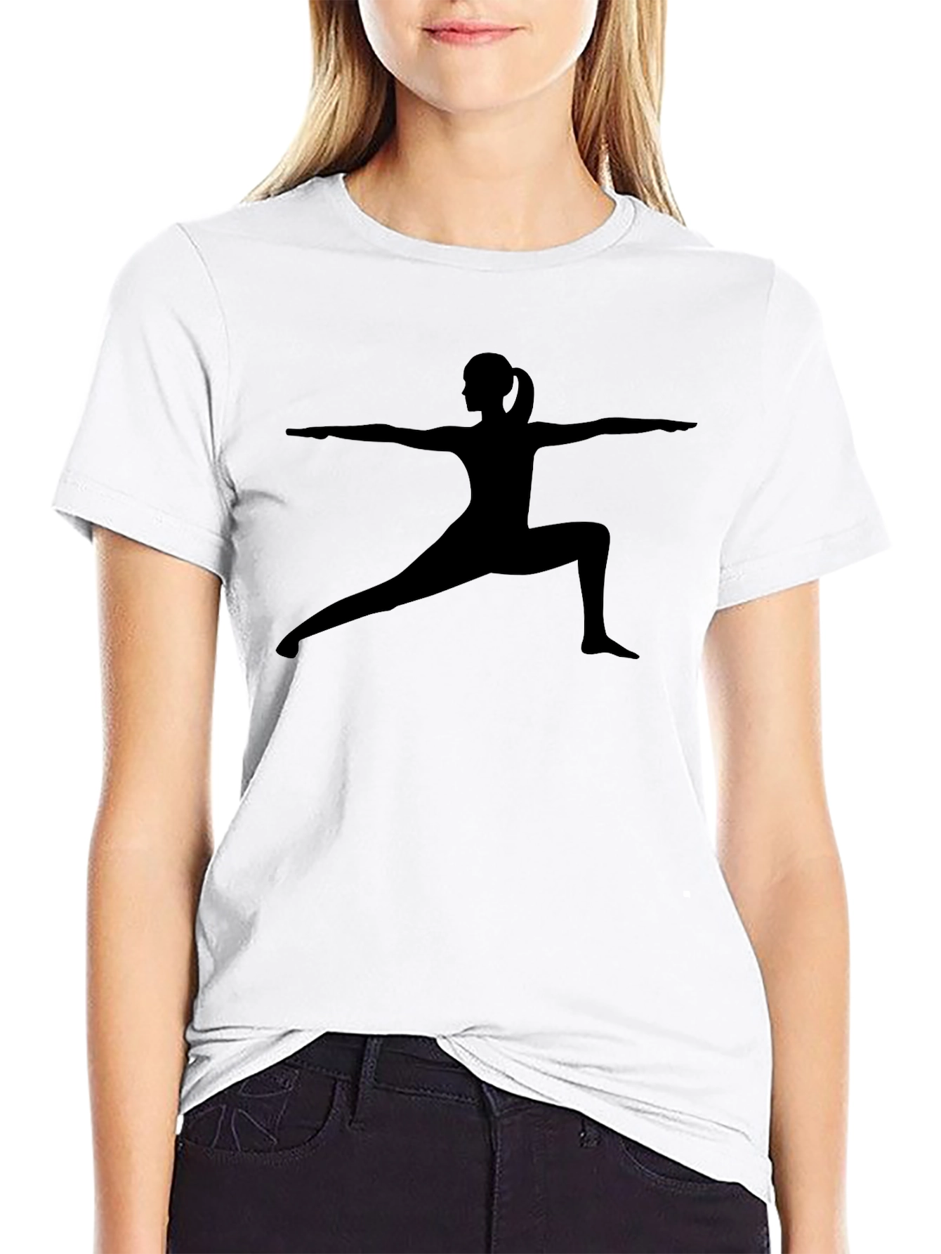Yoga Warrior Pose Black T-Shirt