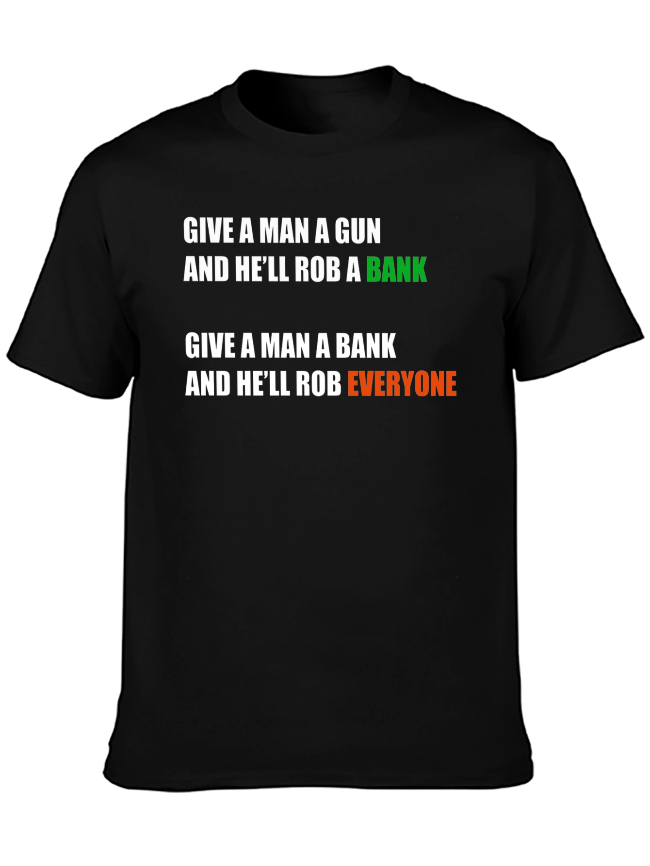Give a Man a Bank Funny Slogan T-Shirt