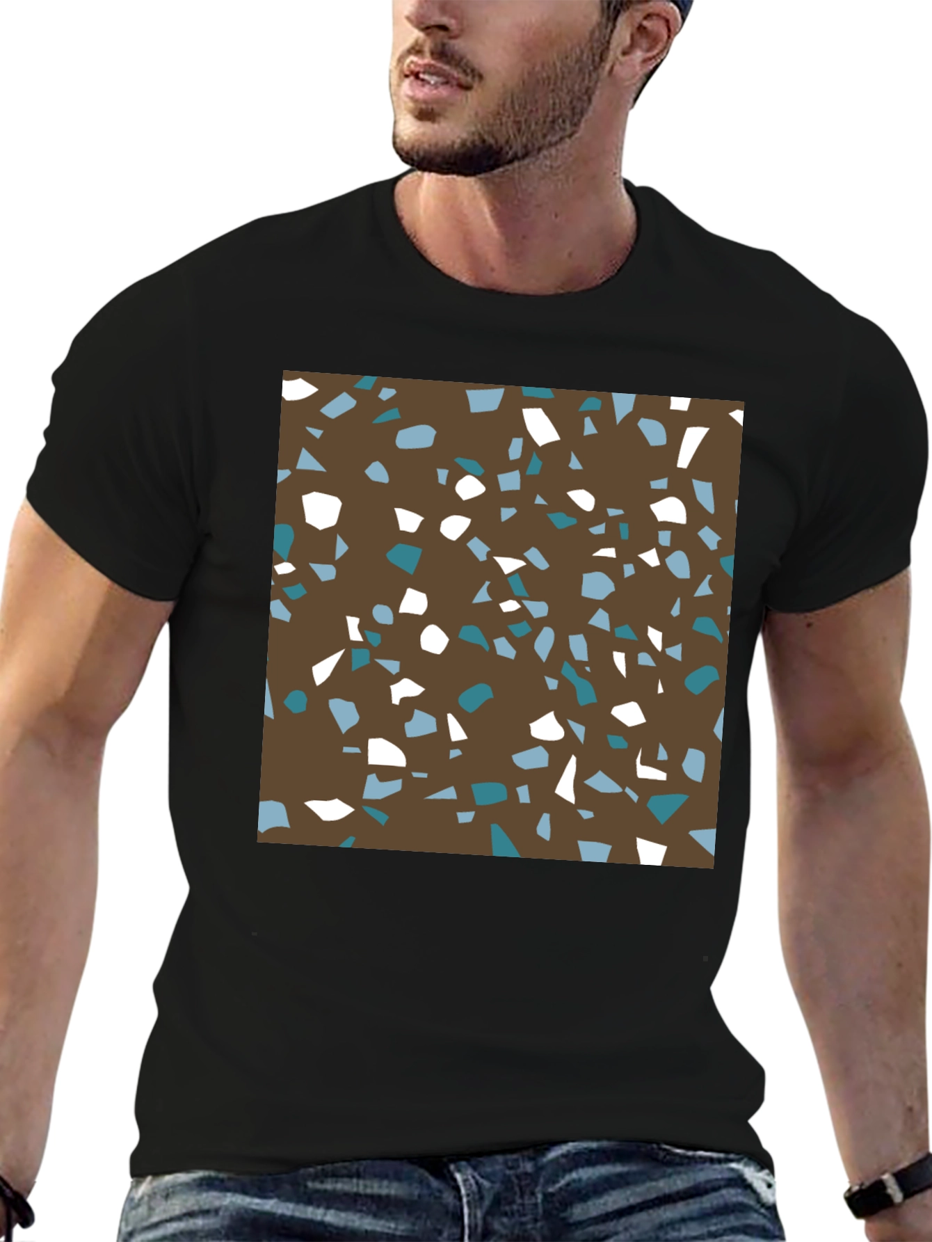 Brown Terrazzo Pattern T-Shirt