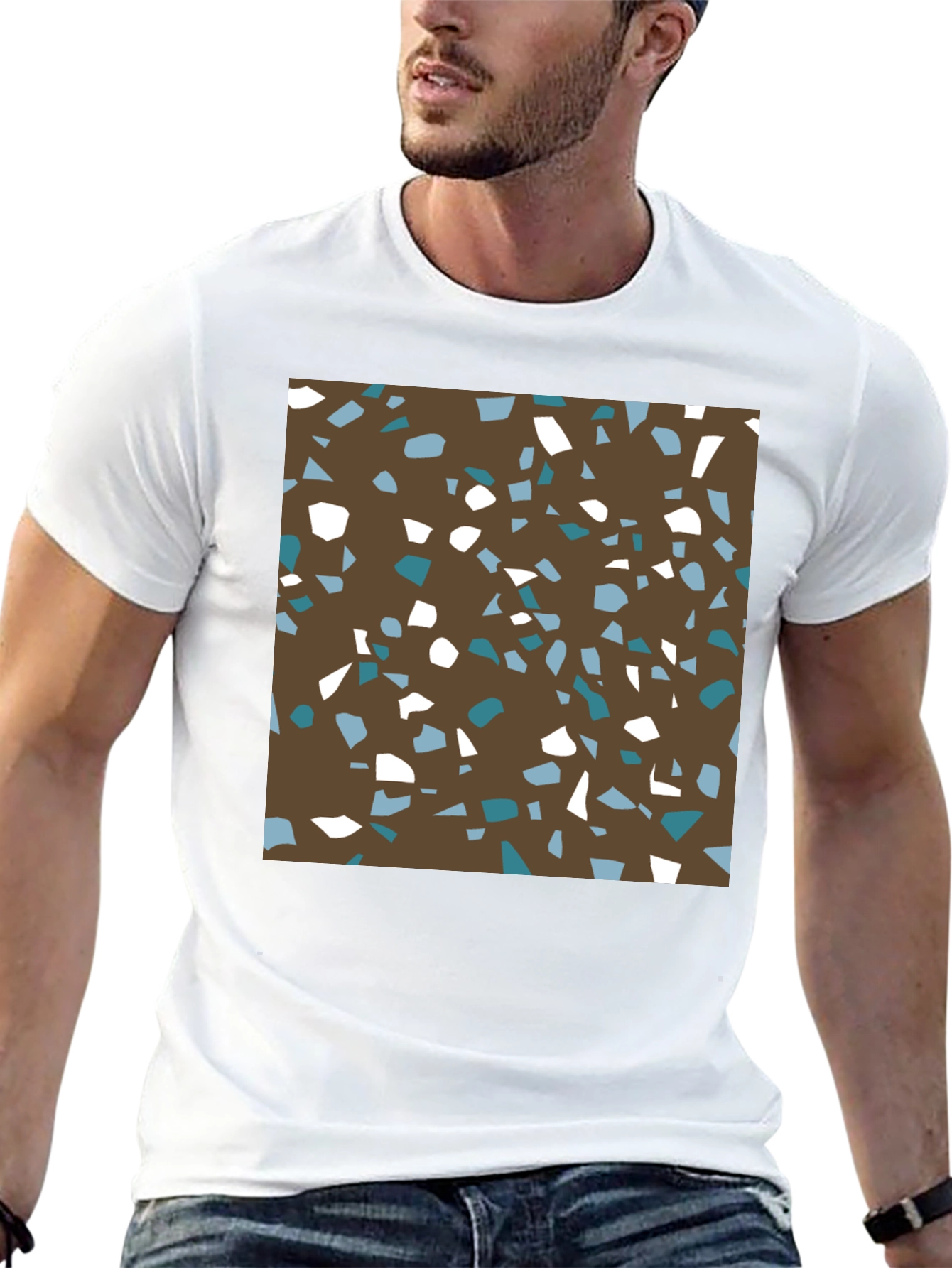 Brown Terrazzo Pattern T-Shirt