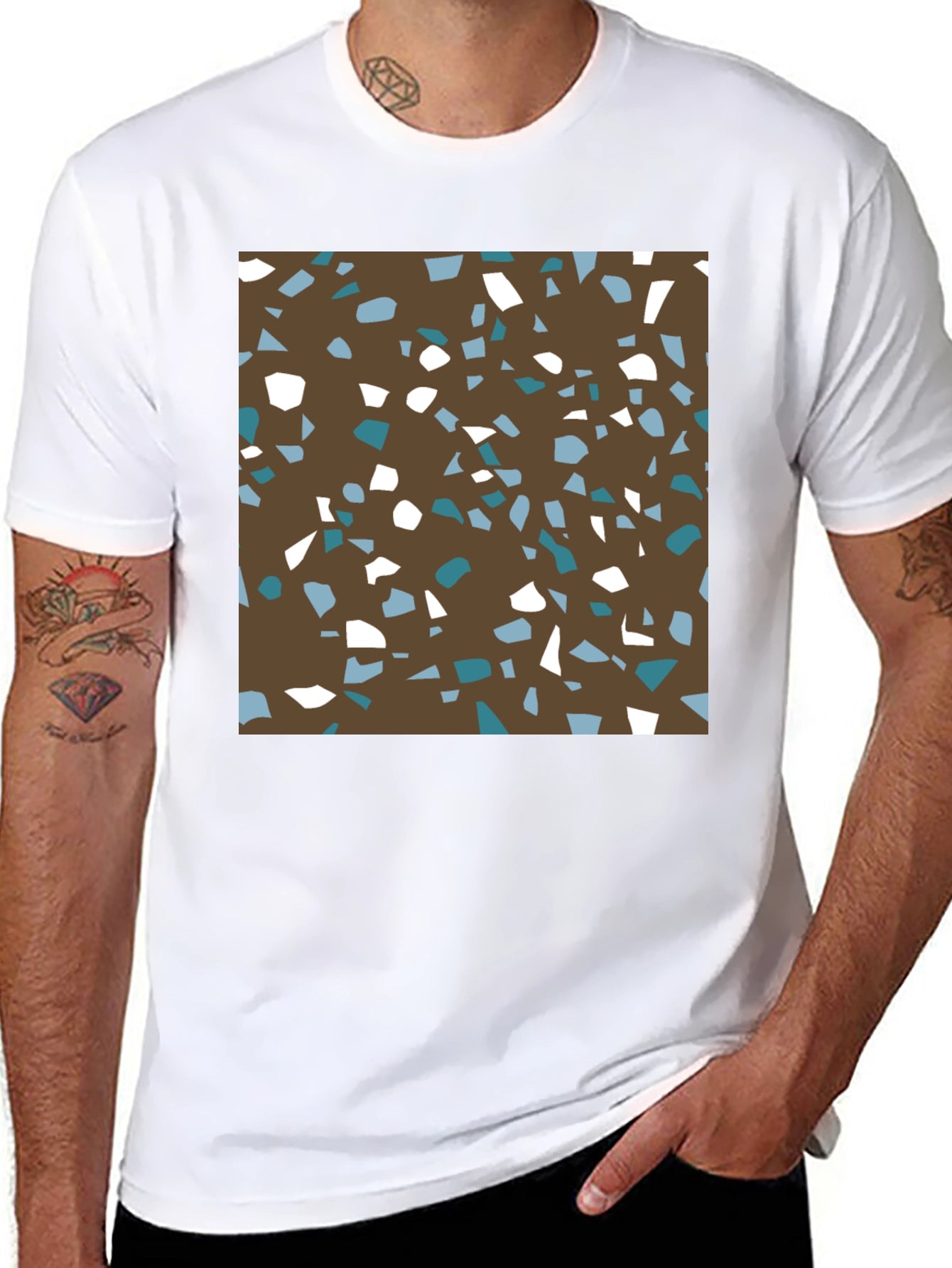 Brown Terrazzo Pattern T-Shirt