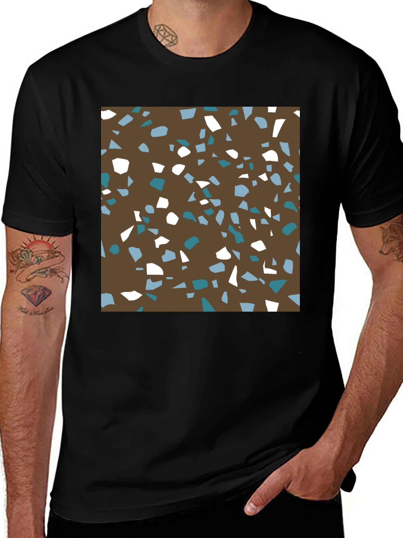 Brown Terrazzo Pattern T-Shirt