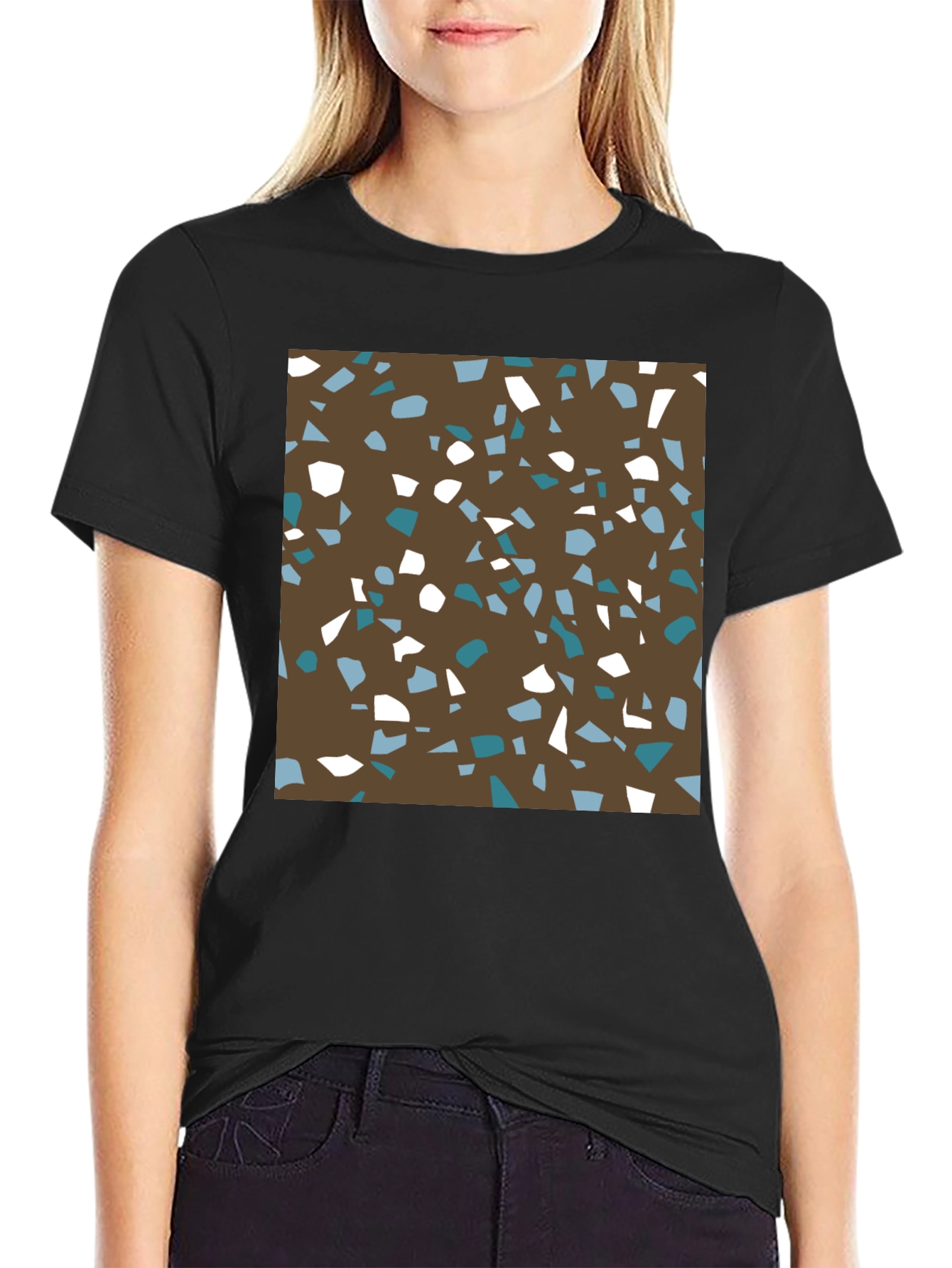 Brown Terrazzo Pattern T-Shirt