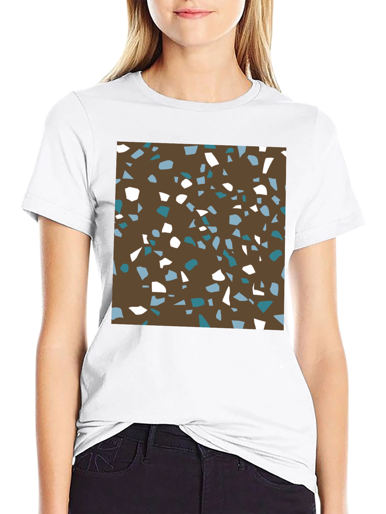 Brown Terrazzo Pattern T-Shirt
