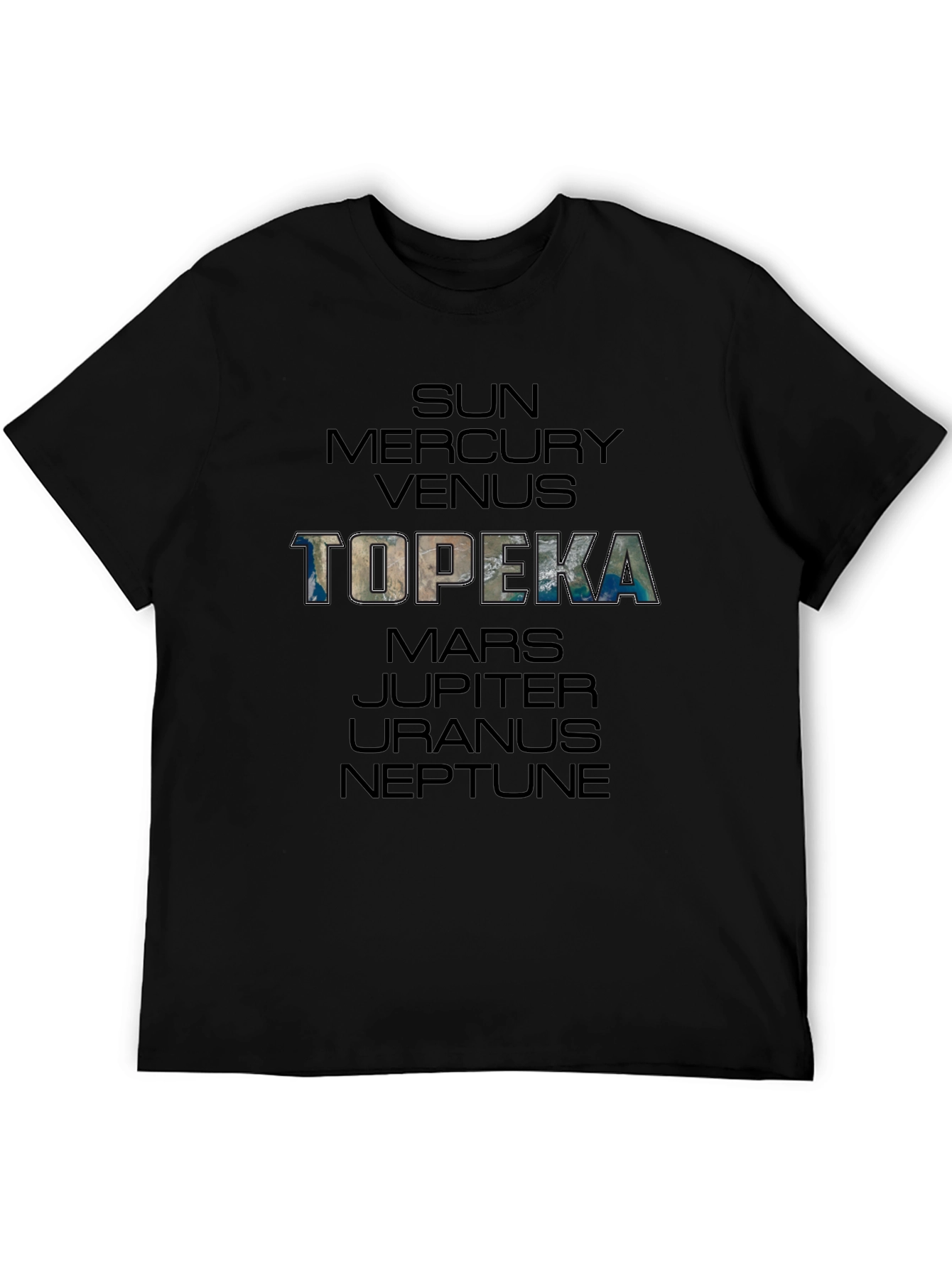Planets of Topeka Mens Black T-Shirt