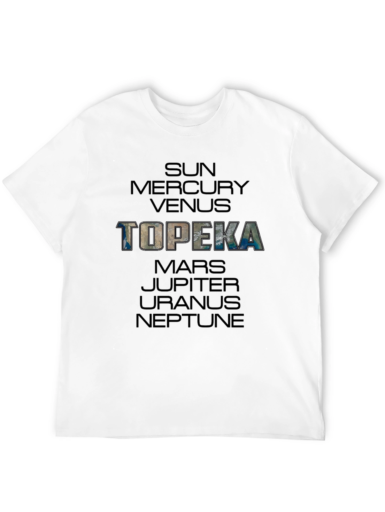Planets of Topeka Mens Black T-Shirt