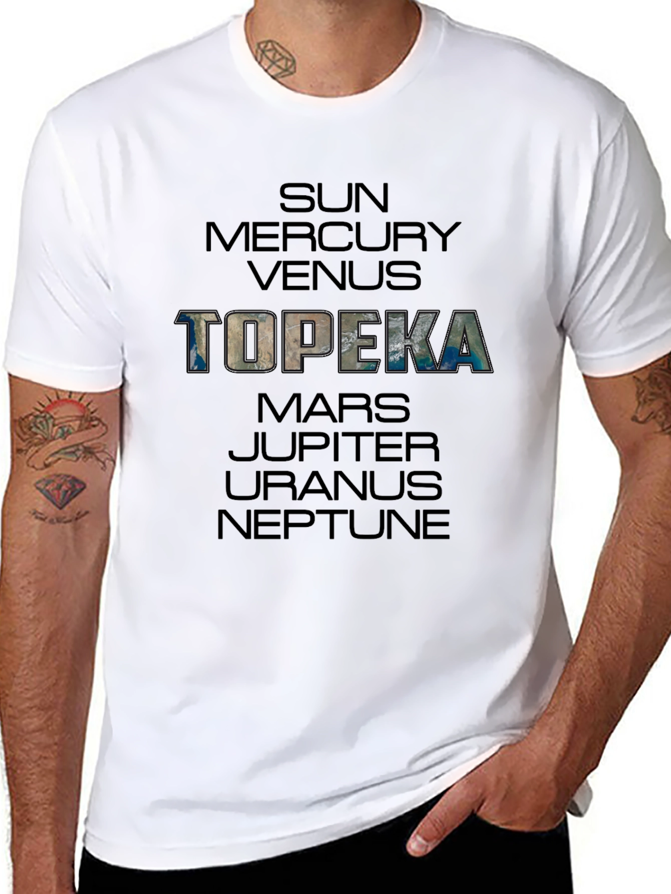 Planets of Topeka Mens Black T-Shirt