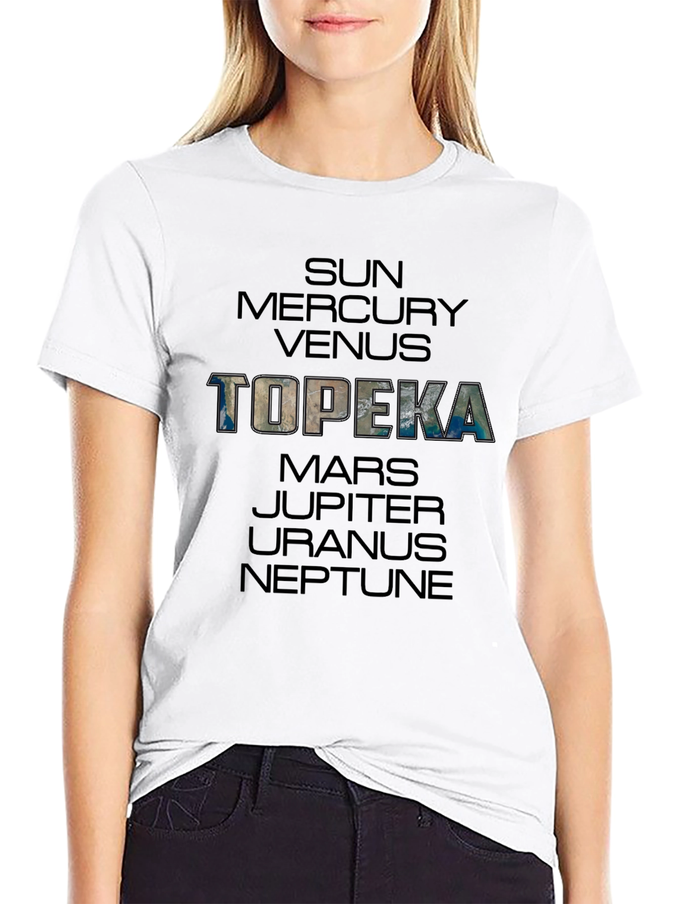 Planets of Topeka Mens Black T-Shirt