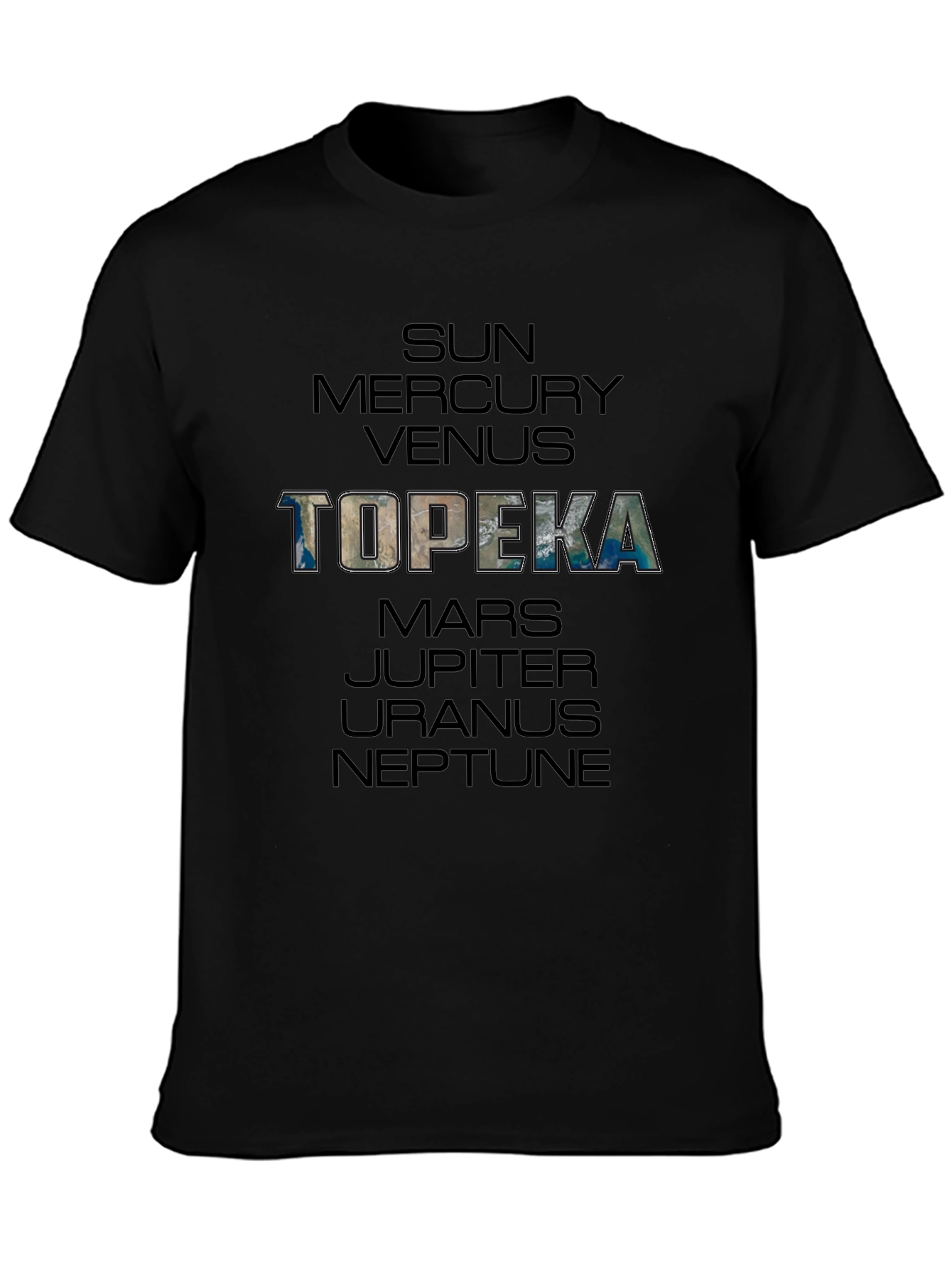 Planets of Topeka Mens Black T-Shirt