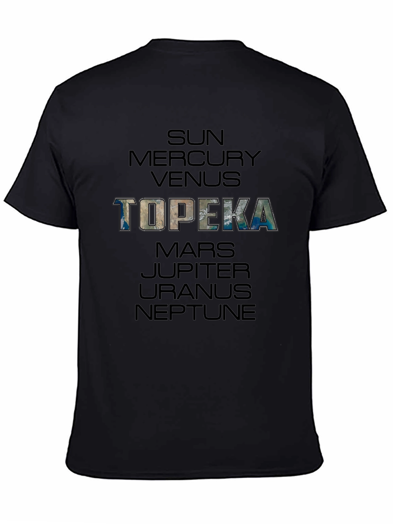 Planets of Topeka Mens Black T-Shirt