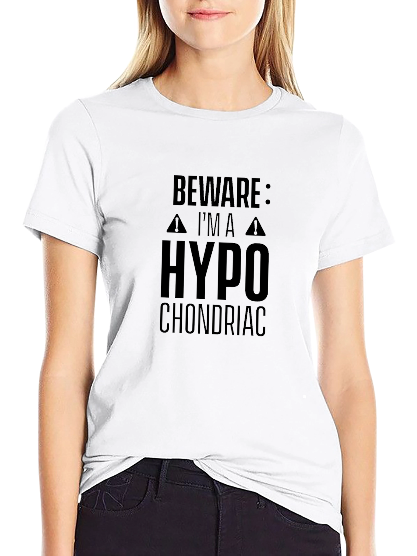 Hypochondriac Warning Graphic Tee - Black