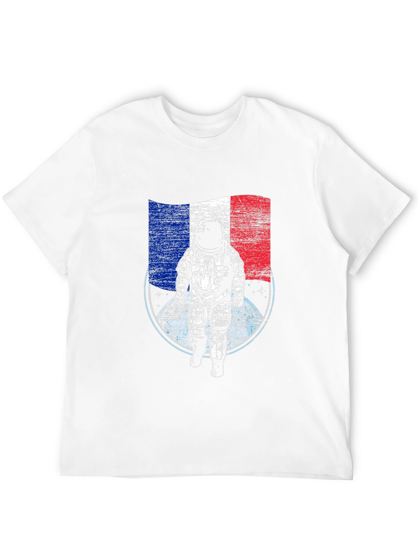 French Astronaut Graphic T-Shirt - Space Exploration Tee