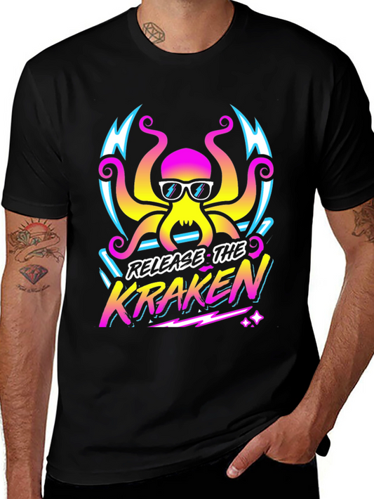 Release the Kraken T-Shirt - Retro Octopus Graphic Tee